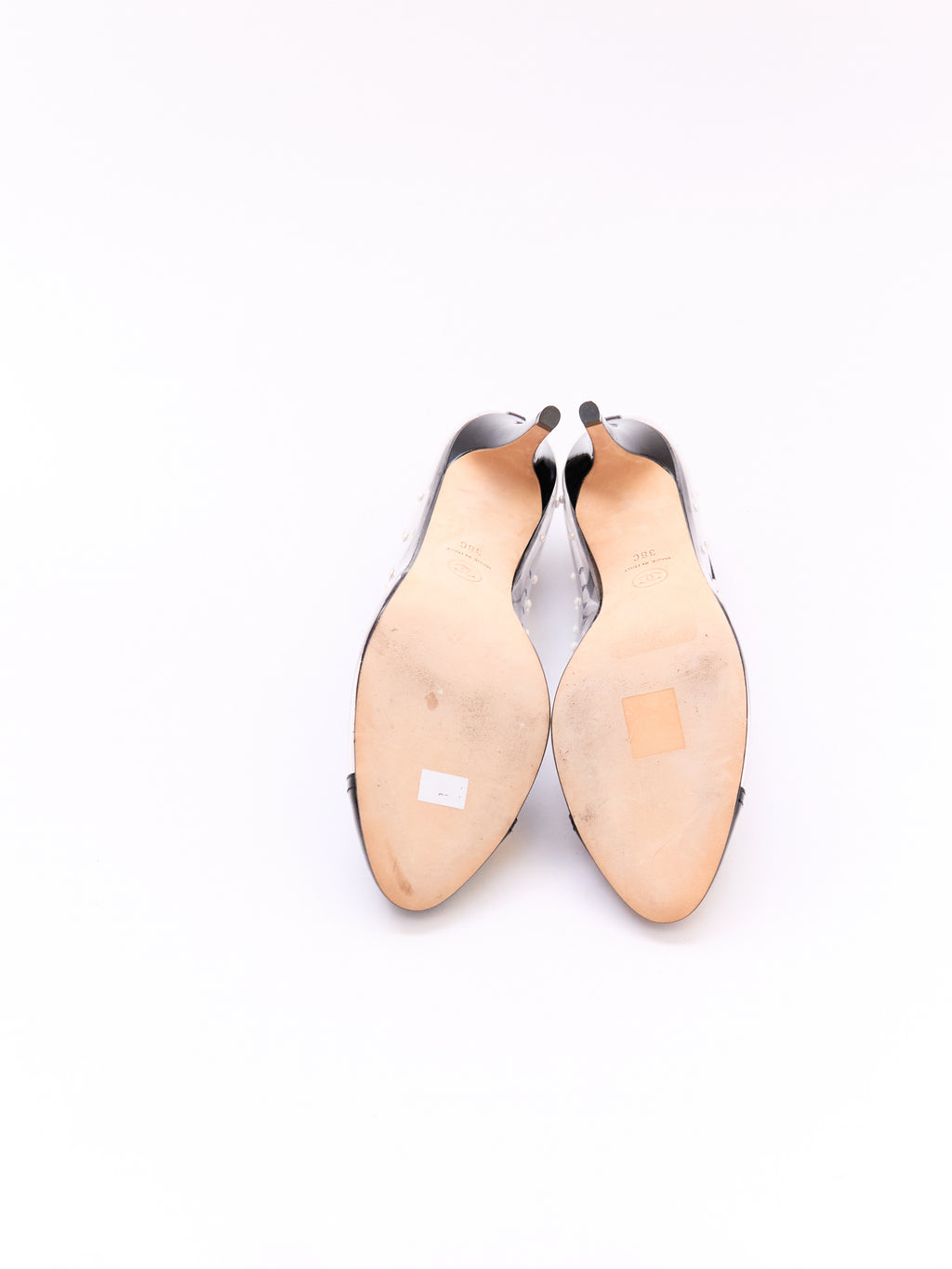 Chanel PVC Pearl Studded Pump Size 38
