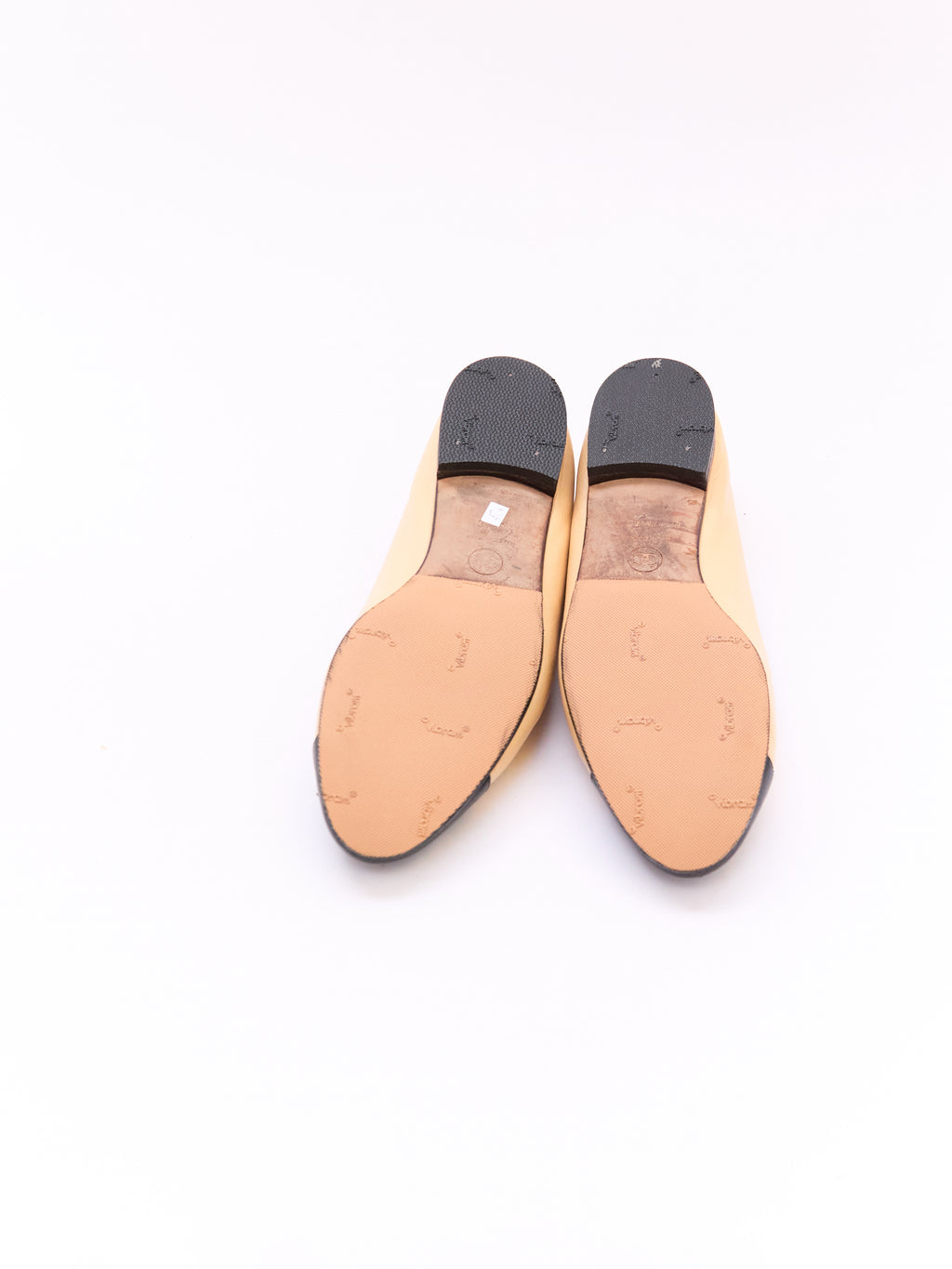 Chanel Beige and Black Cap Toe Flat Size 38.5