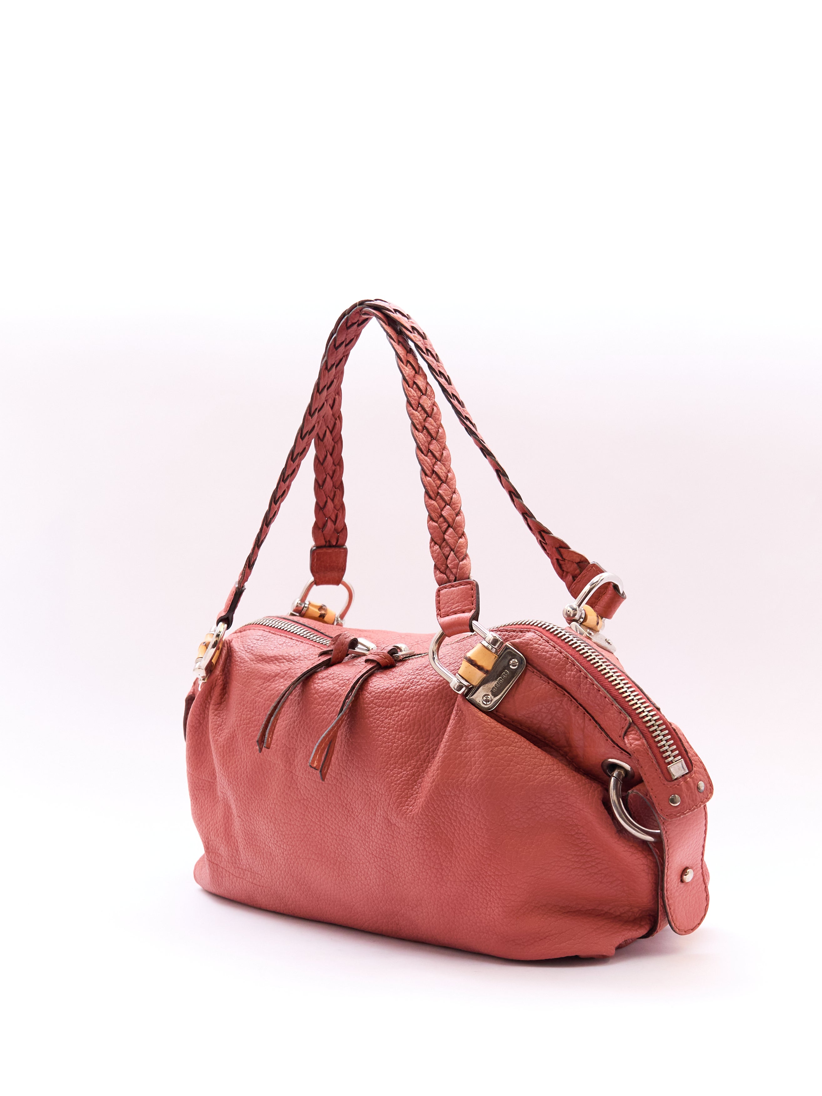 Gucci Orange Pebbled Leather Hobo Bag