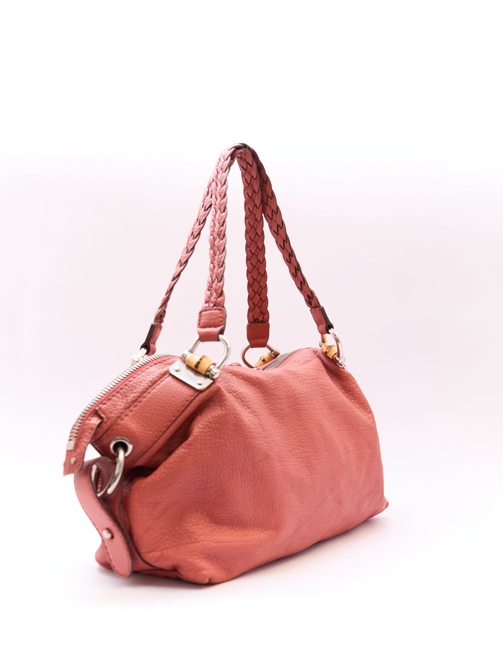 Gucci Orange Pebbled Leather Hobo Bag