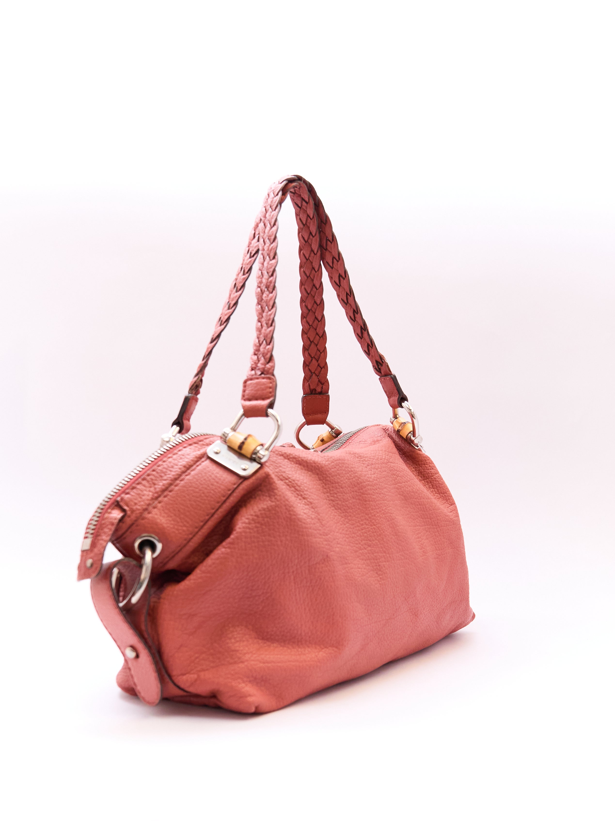 Gucci Orange Pebbled Leather Hobo Bag