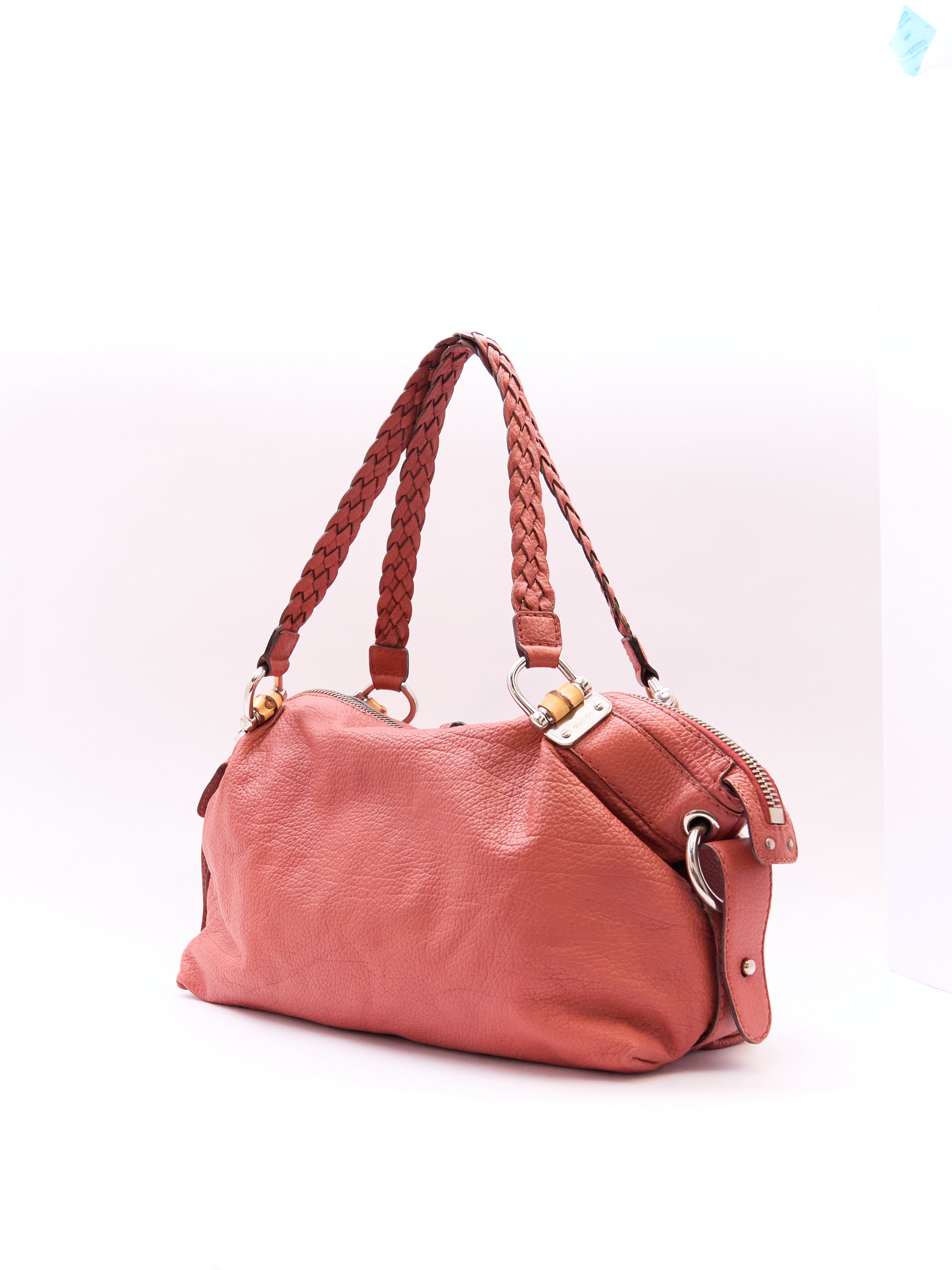 Gucci Orange Pebbled Leather Hobo Bag