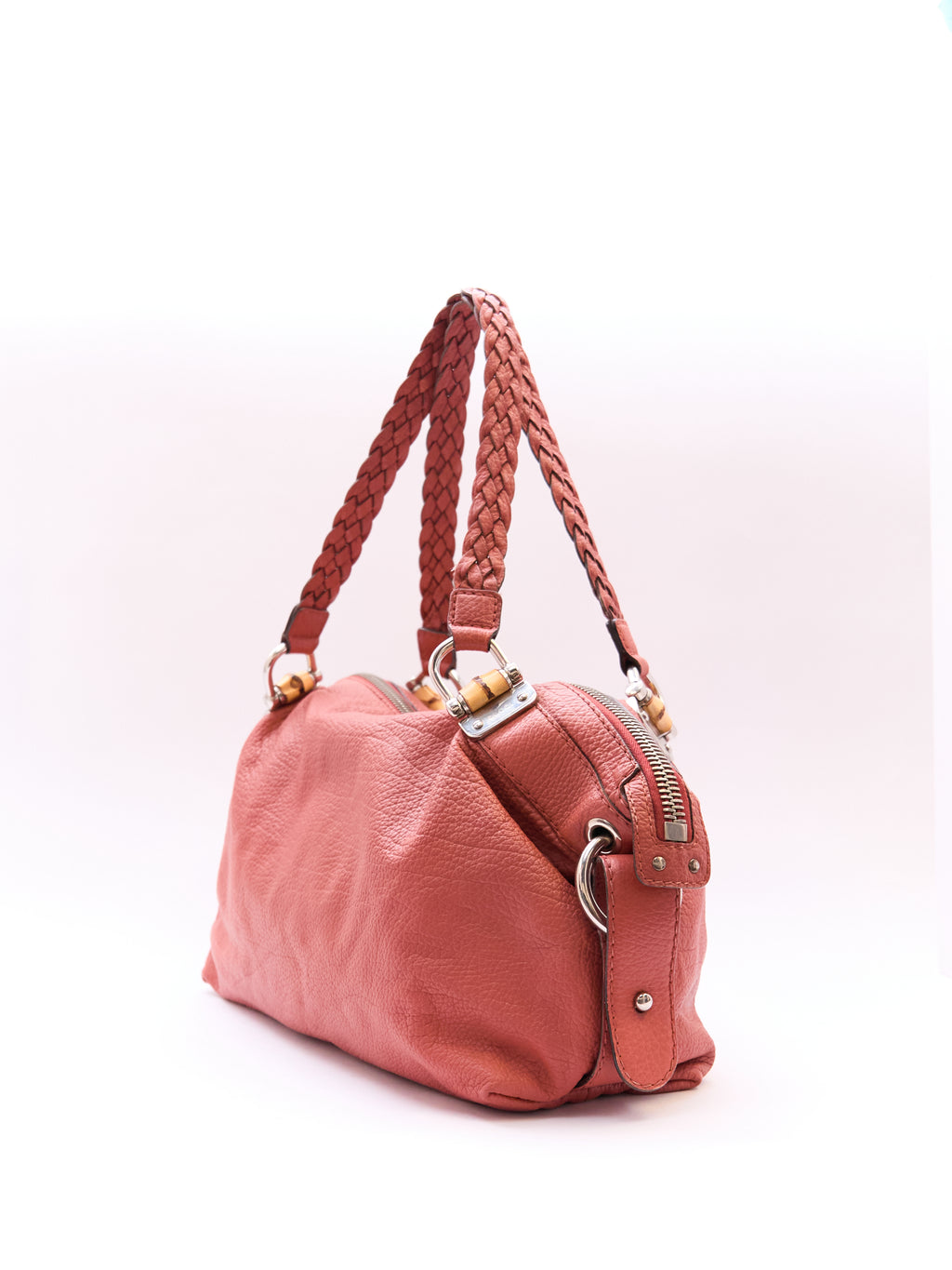 Gucci Orange Pebbled Leather Hobo Bag