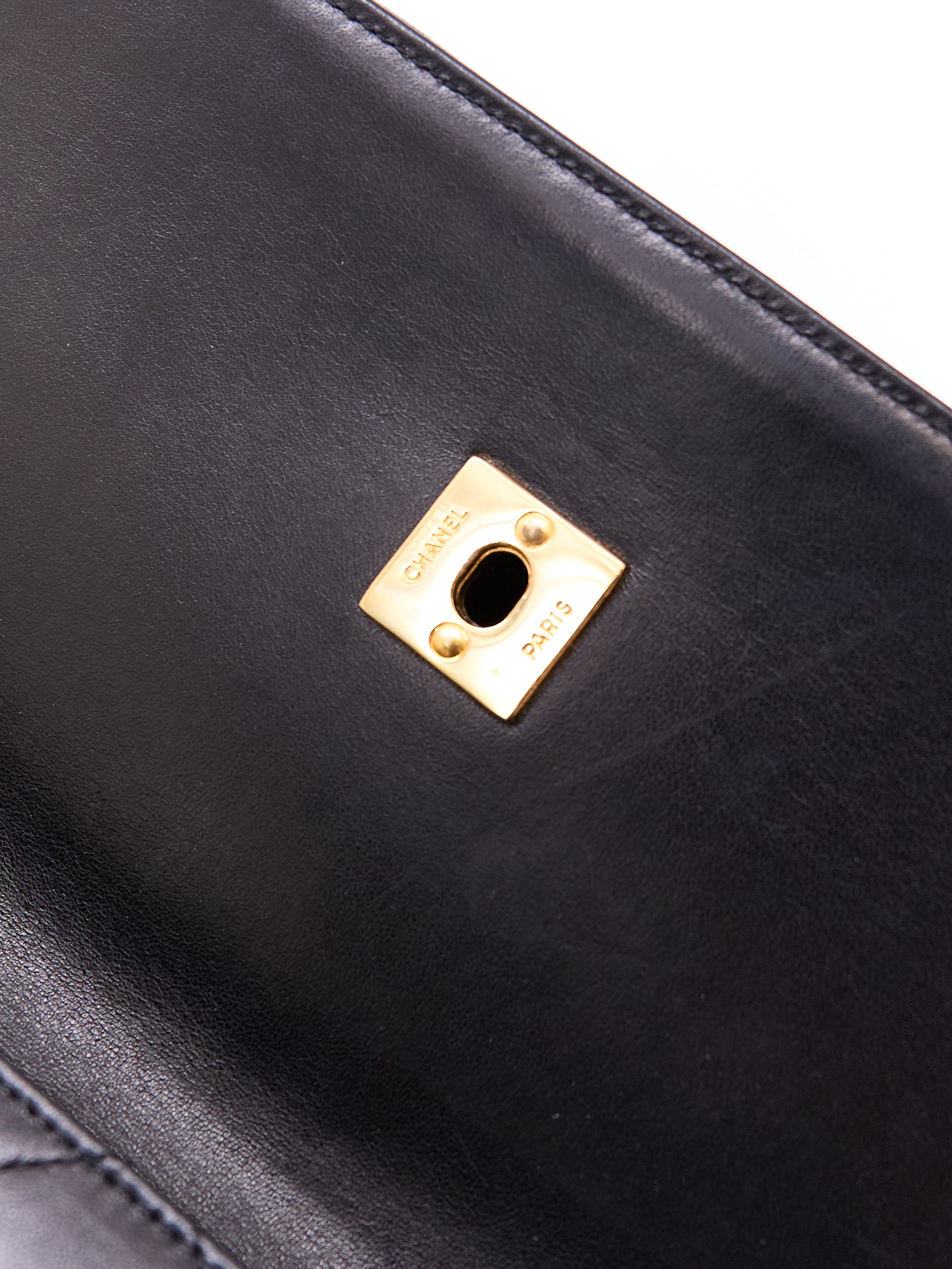 Chanel Black Double Flap Half Moon 24K Hardware