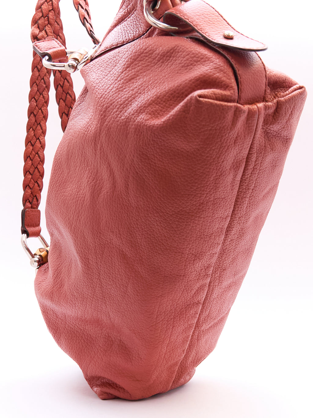 Gucci Orange Pebbled Leather Hobo Bag