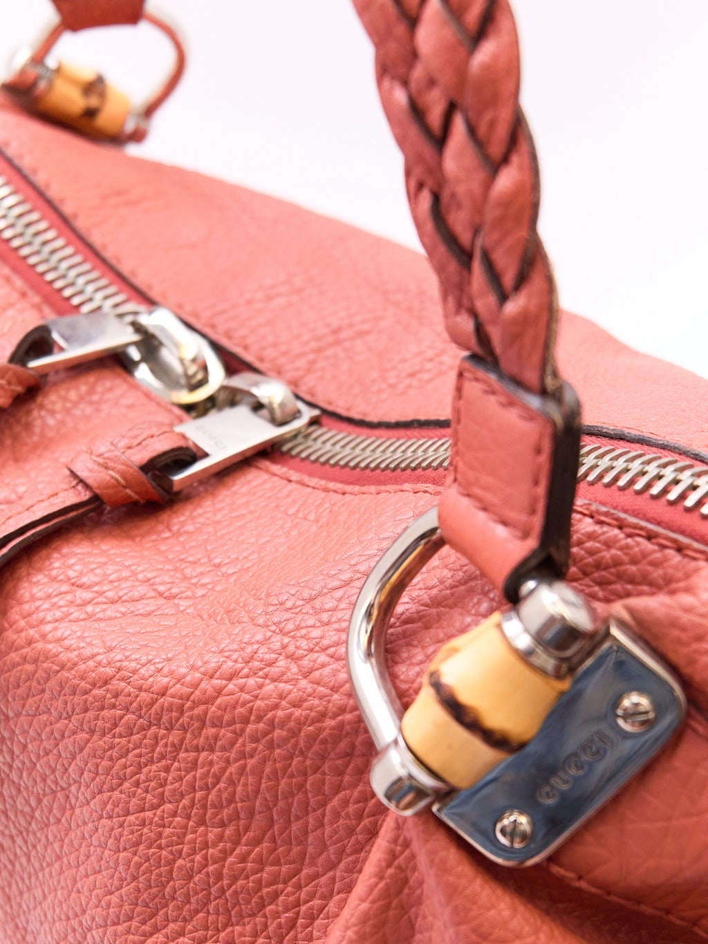 Gucci Orange Pebbled Leather Hobo Bag