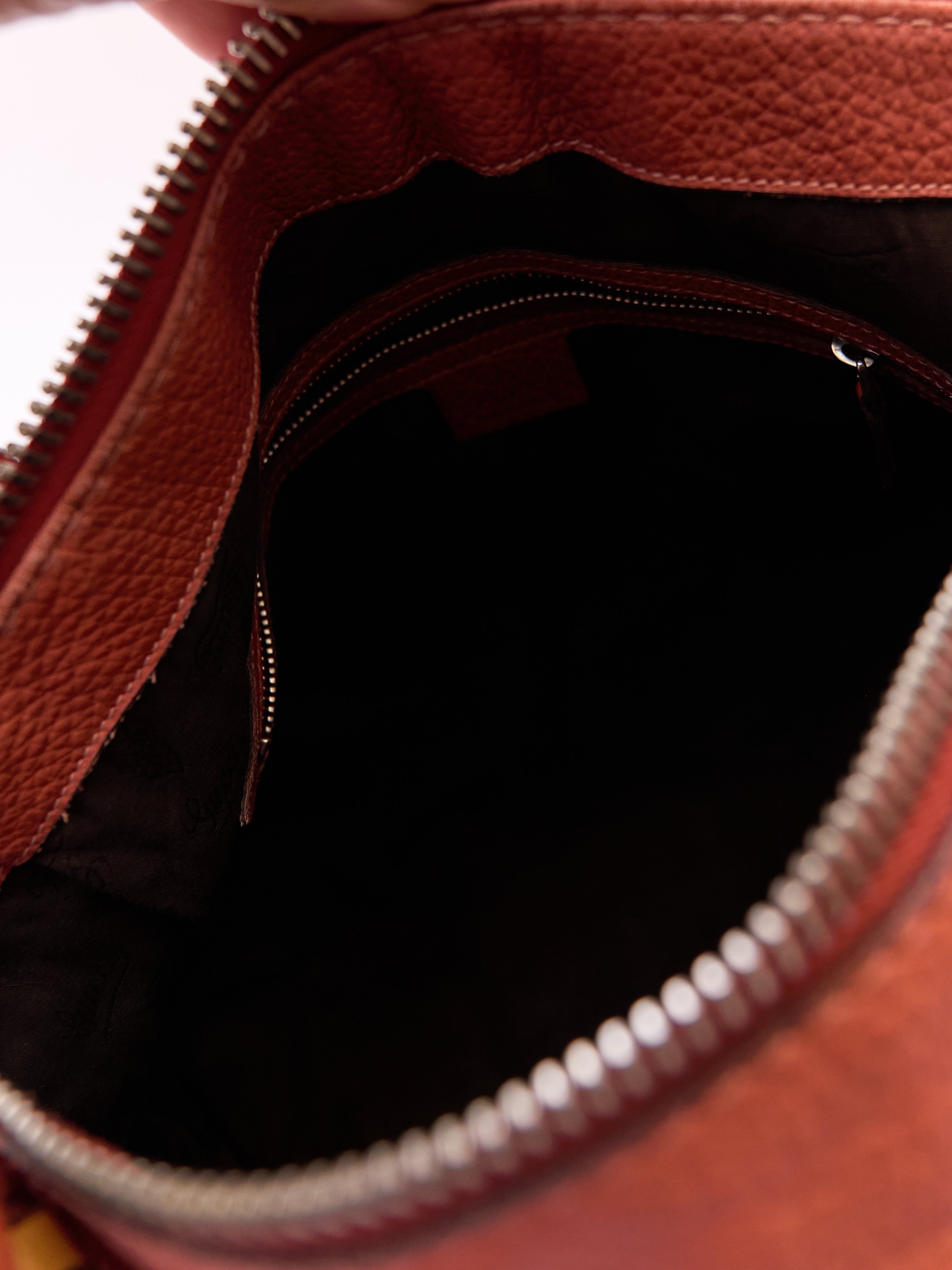 Gucci Orange Pebbled Leather Hobo Bag