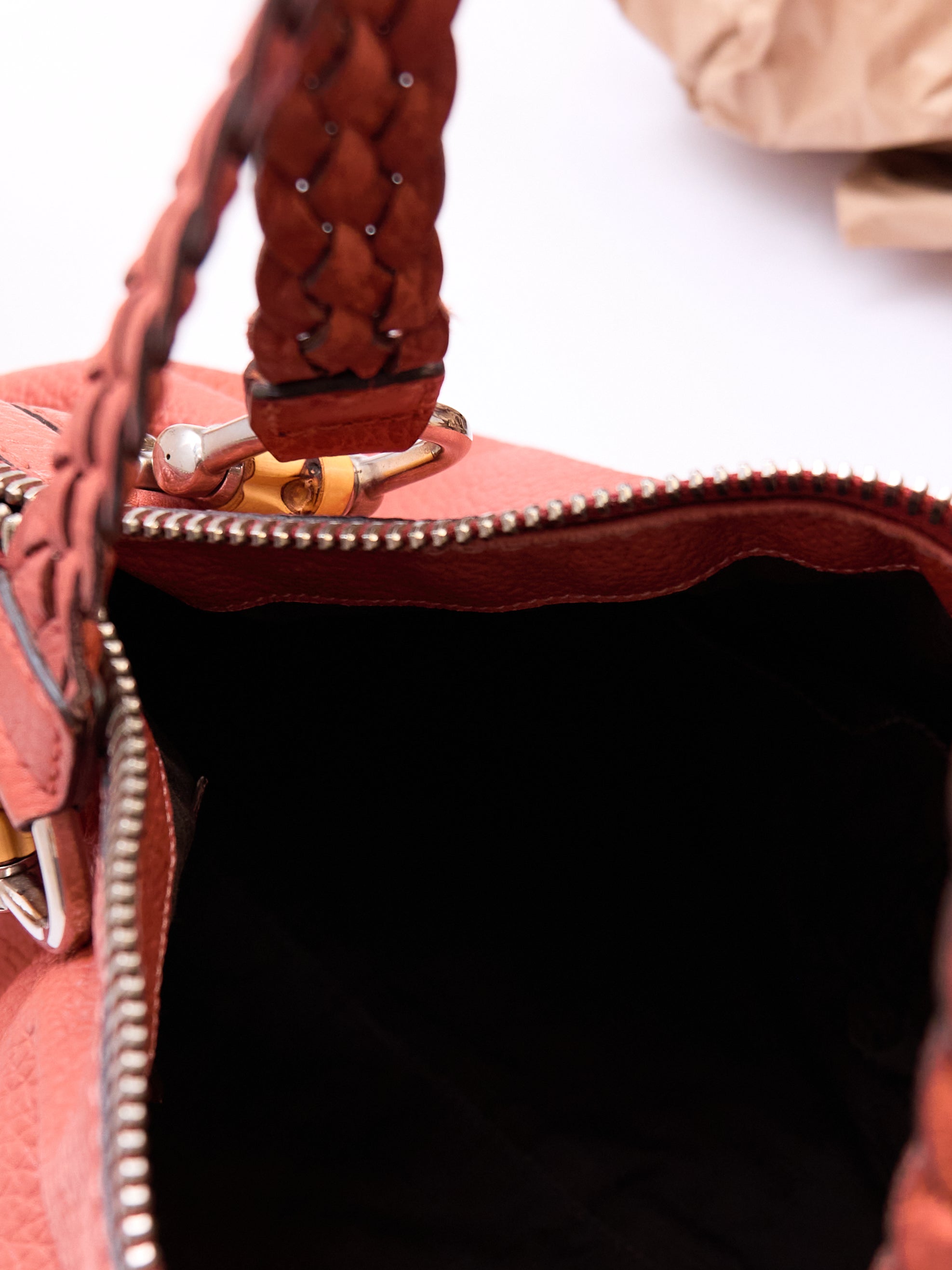 Gucci Orange Pebbled Leather Hobo Bag