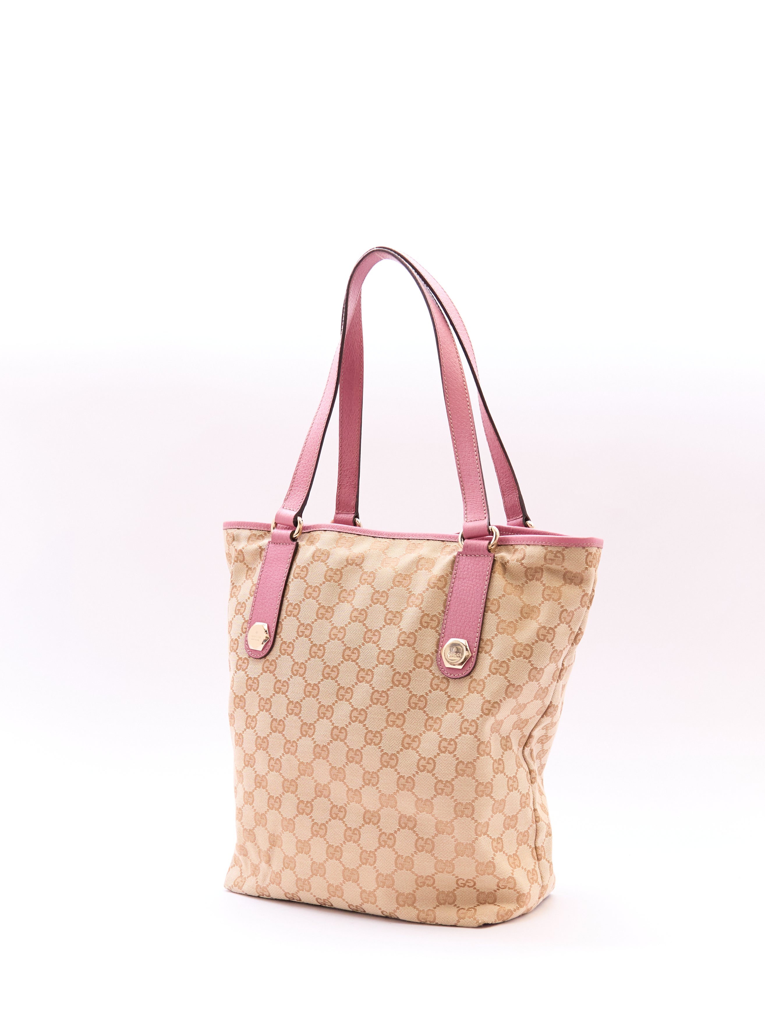 Gucci Beige Pink Monogram Tote