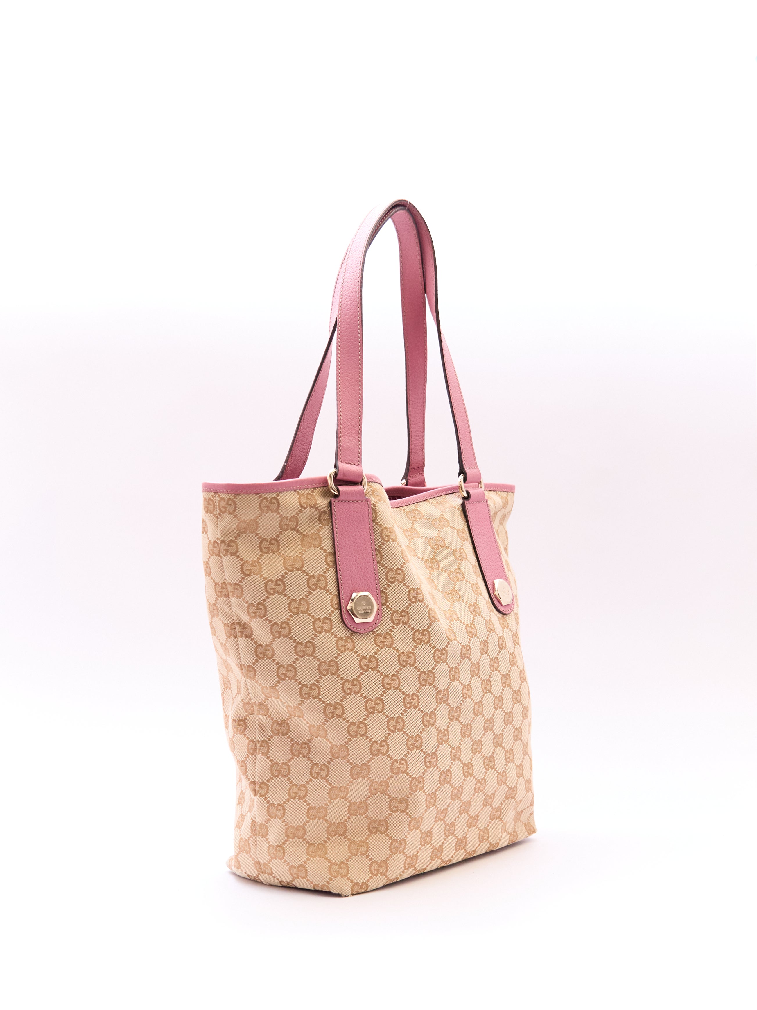 Gucci Beige Pink Monogram Tote