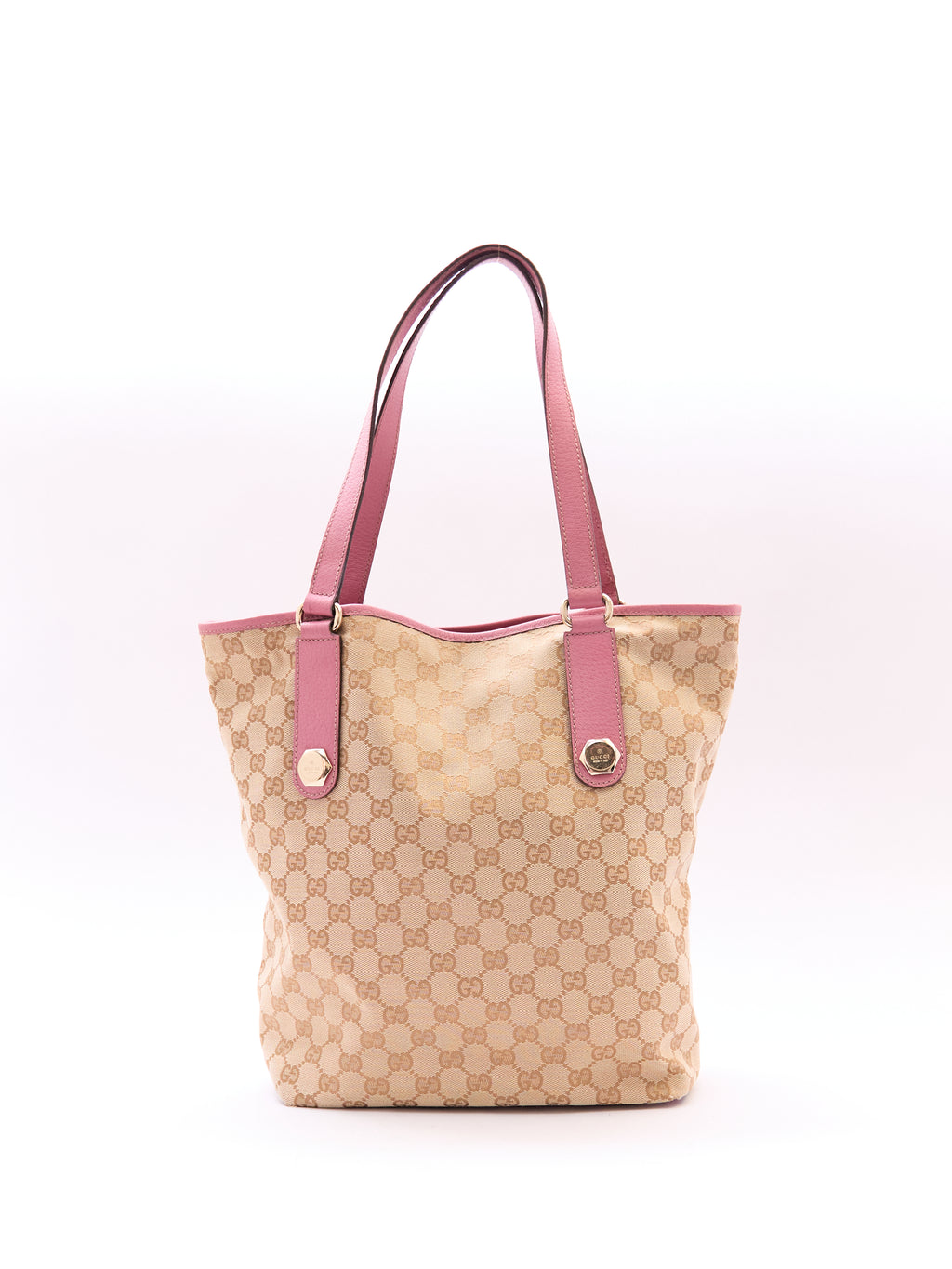 Gucci Beige Pink Monogram Tote