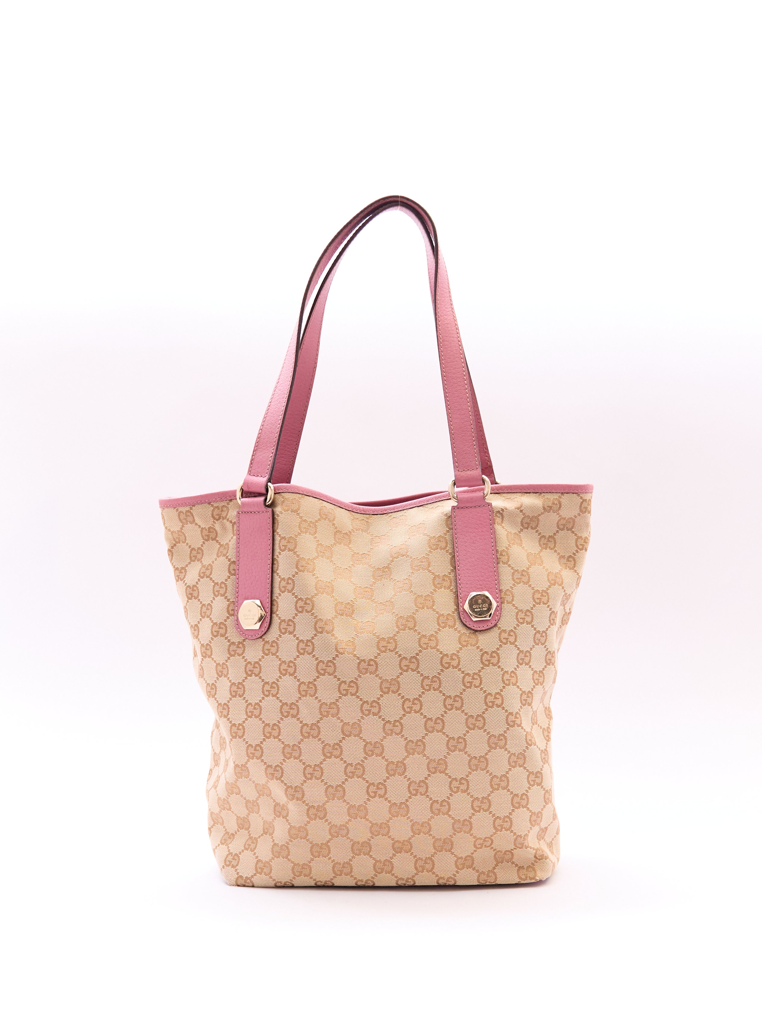 Gucci Beige Pink Monogram Tote
