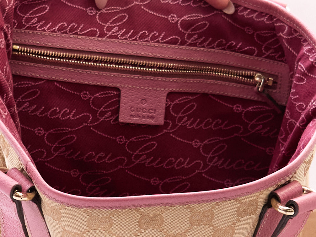 Gucci Beige Pink Monogram Tote