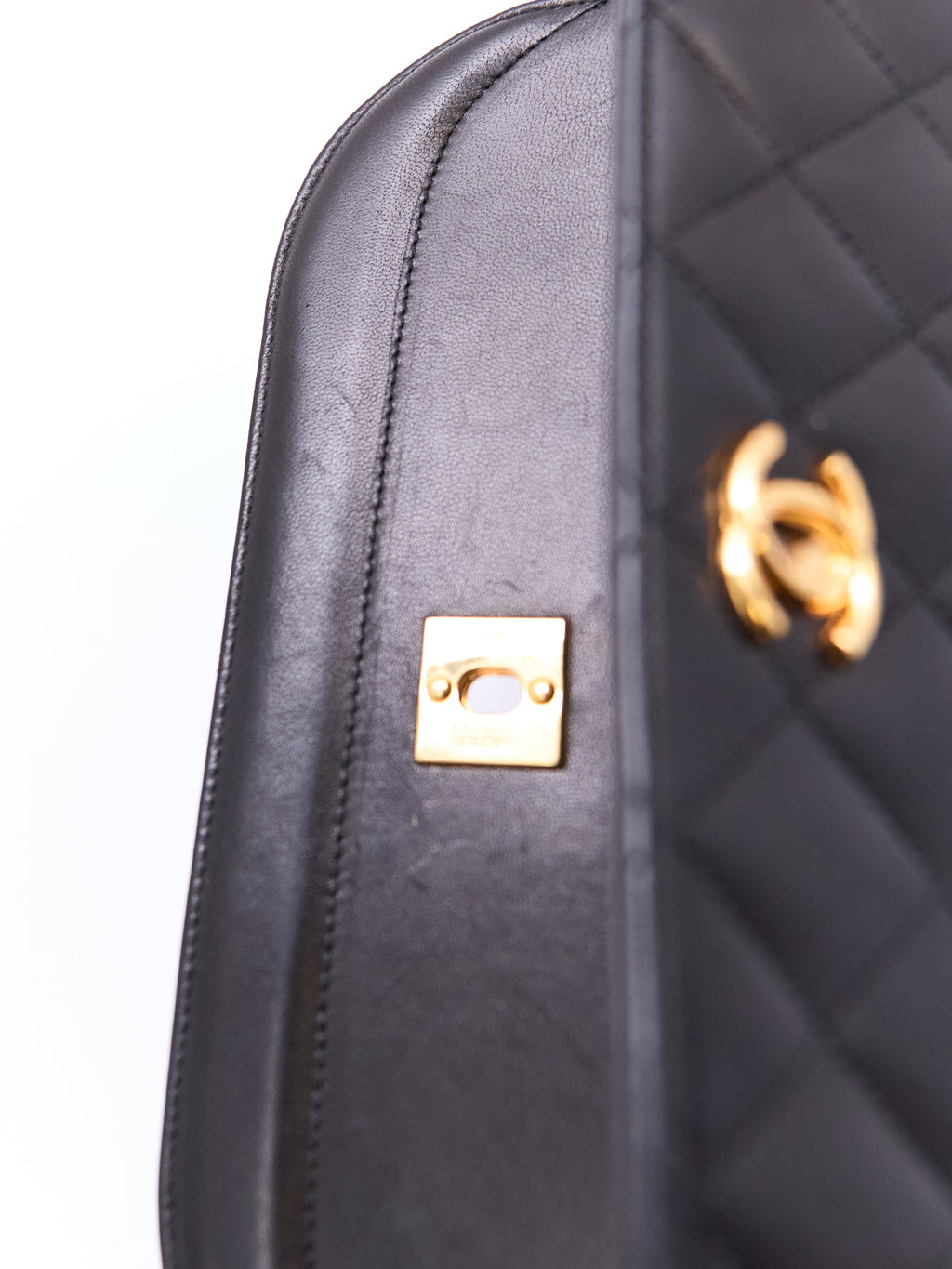 Chanel Black Double Flap Half Moon 24K Hardware