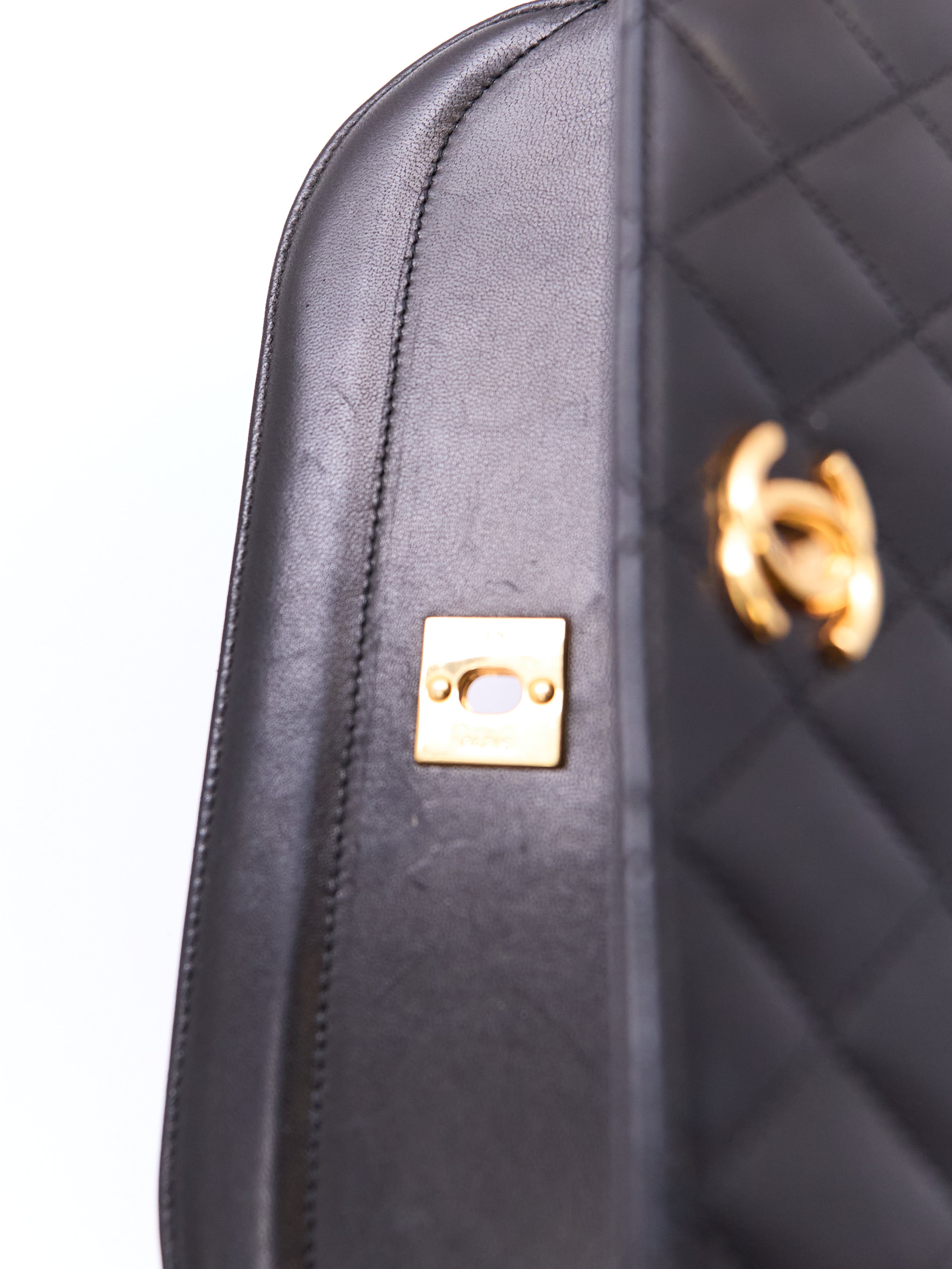 Chanel Black Double Flap Half Moon 24K Hardware
