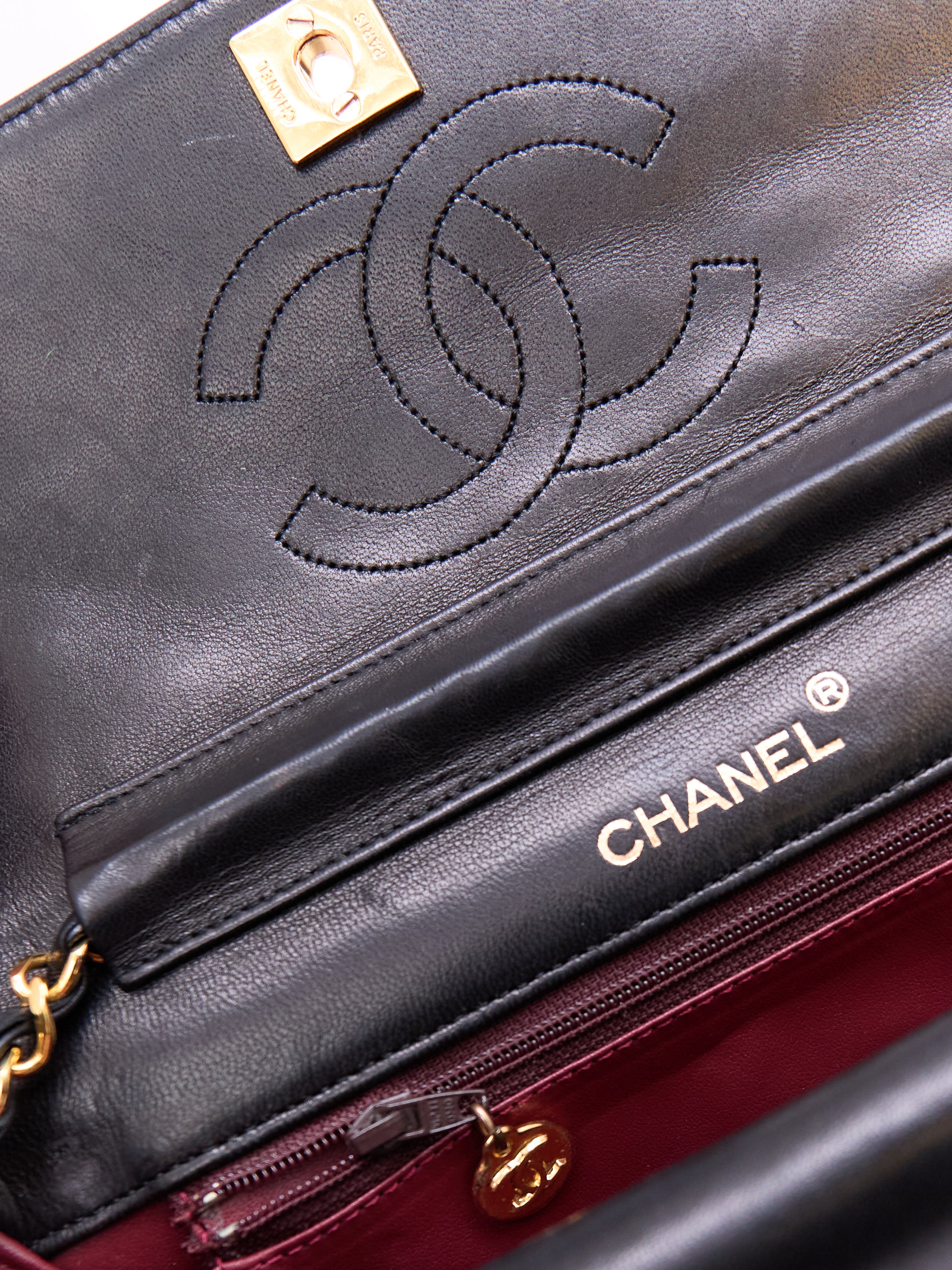Chanel Black Double Flap Half Moon 24K Hardware