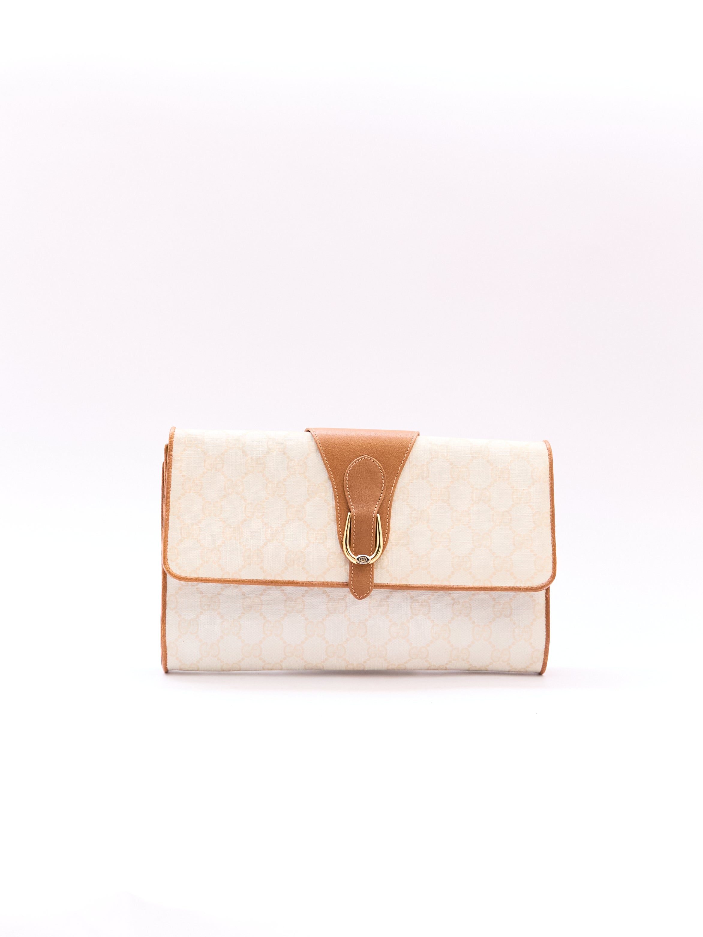 90's Gucci White Momogram Clutch