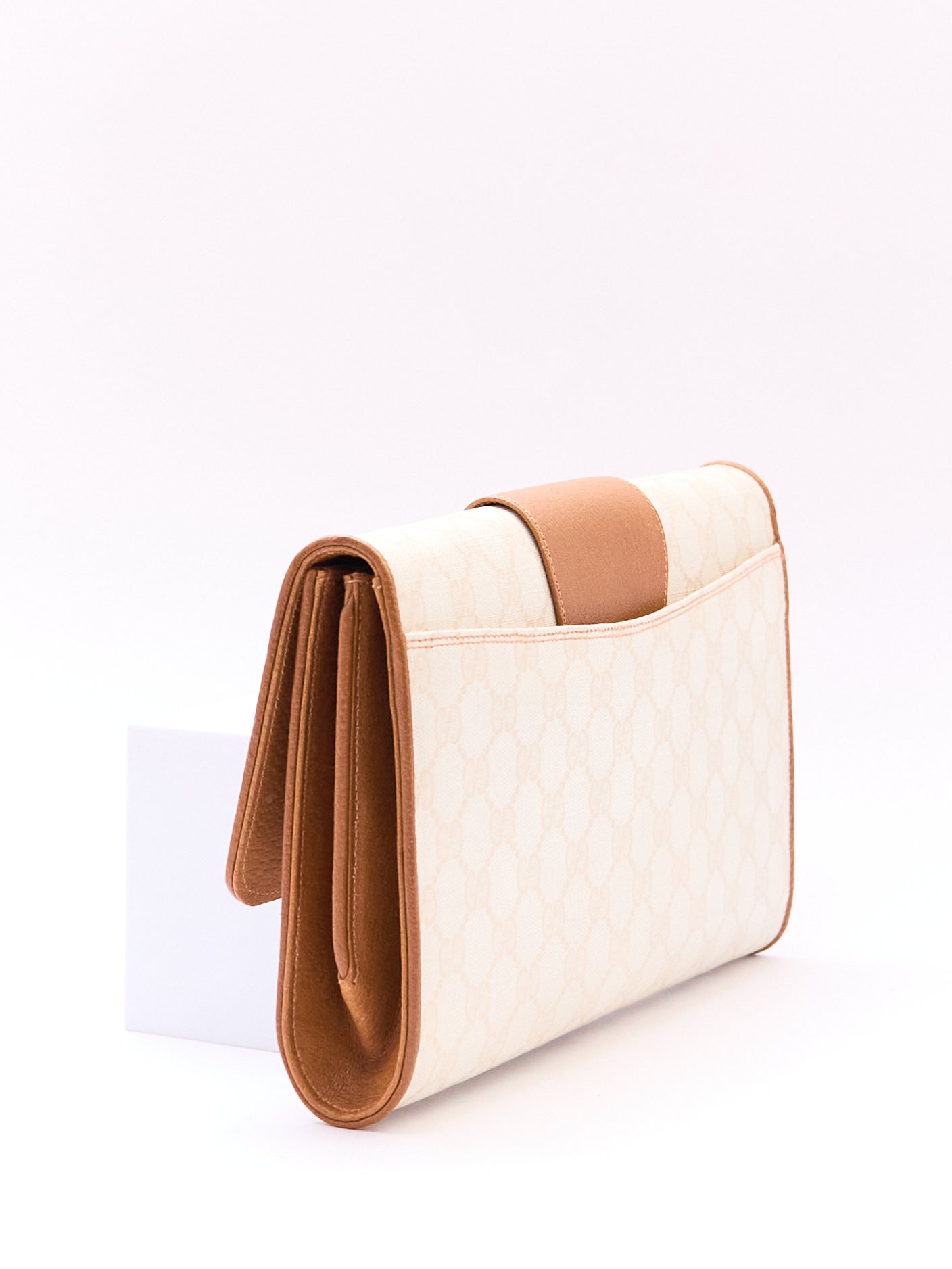 90's Gucci White Momogram Clutch
