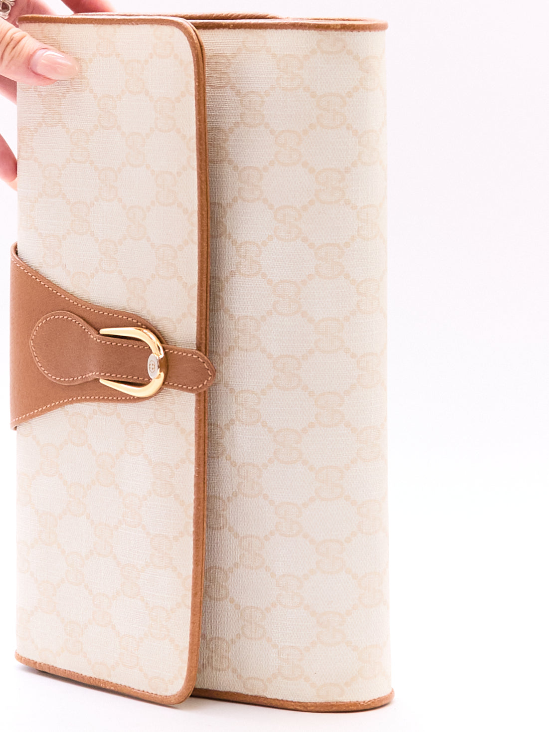 90's Gucci White Momogram Clutch