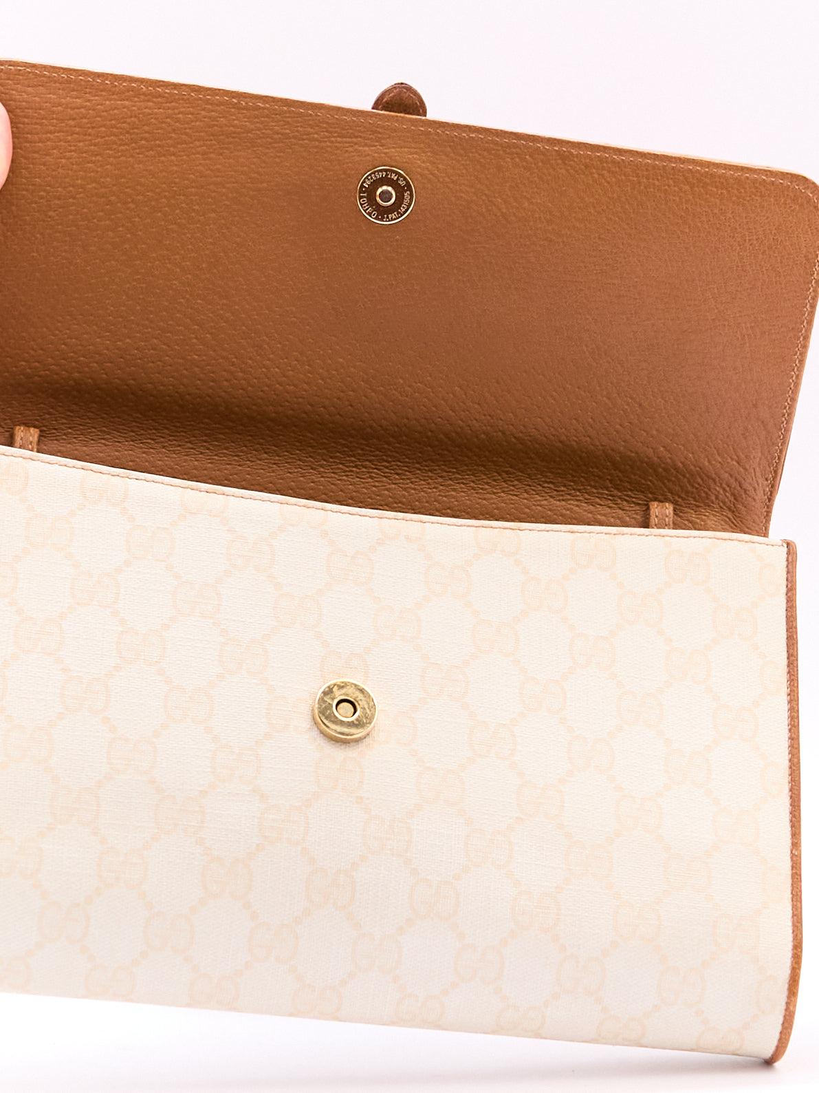 90's Gucci White Momogram Clutch