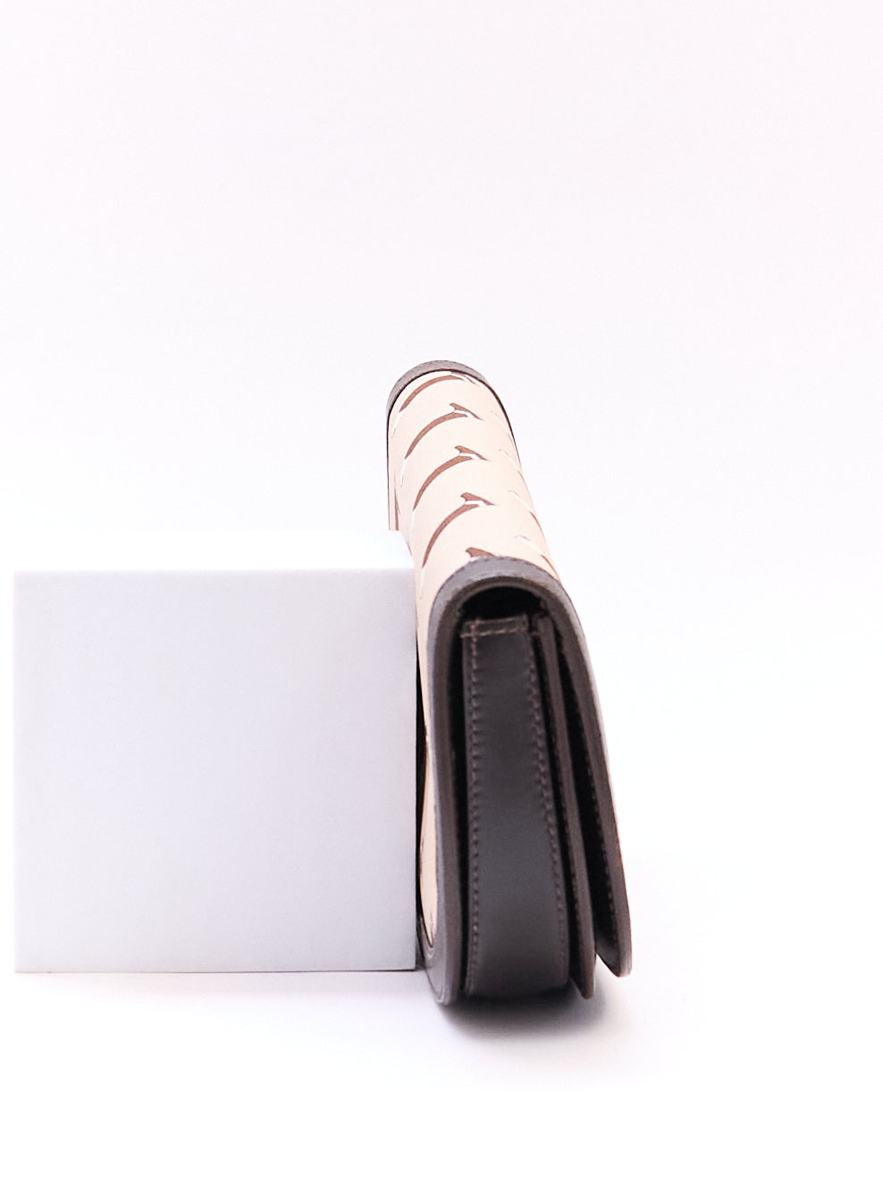 Gucci Brown Boot Printed Horsebit Leather Clutch Bag