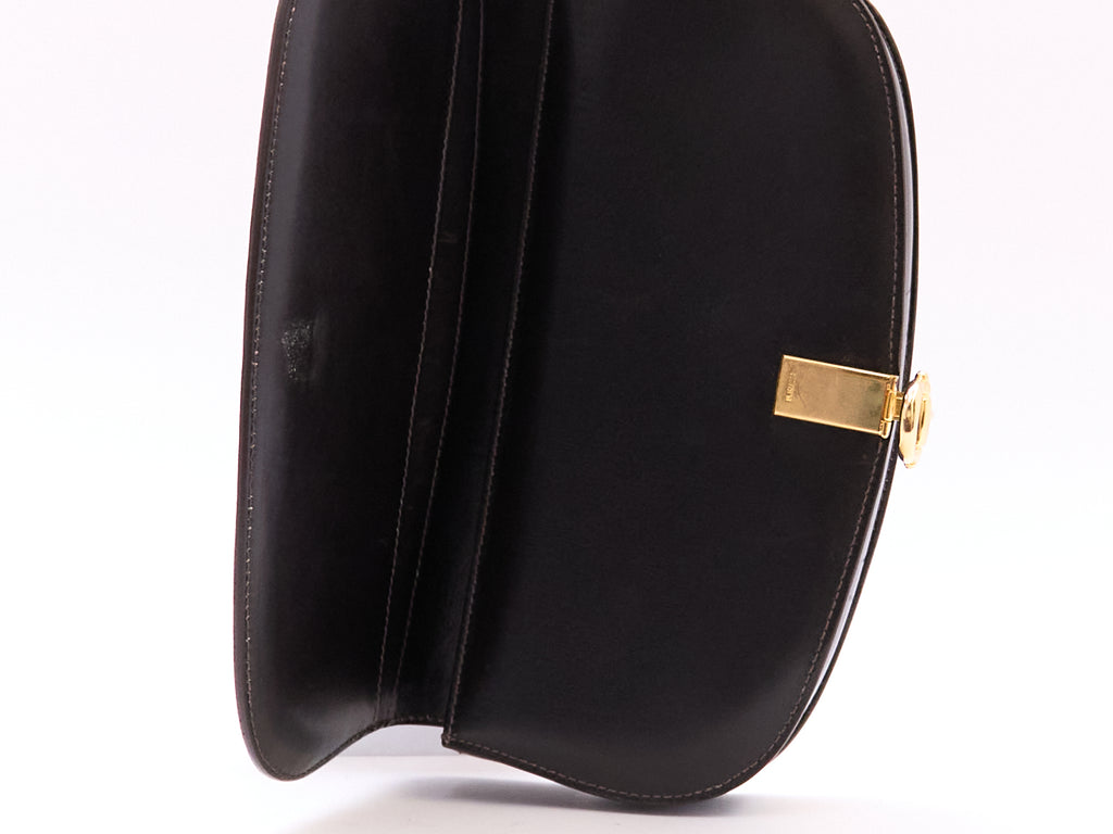 Gucci Brown Boot Printed Horsebit Leather Clutch Bag