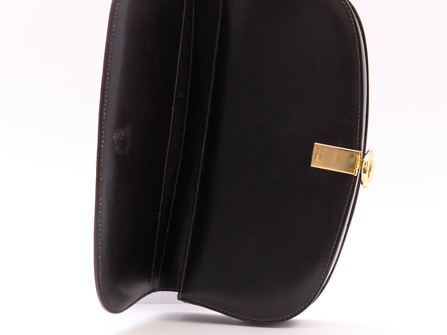 Gucci Brown Boot Printed Horsebit Leather Clutch Bag