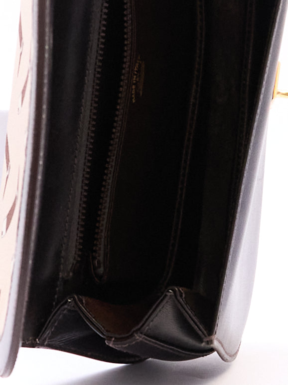 Gucci Brown Boot Printed Horsebit Leather Clutch Bag