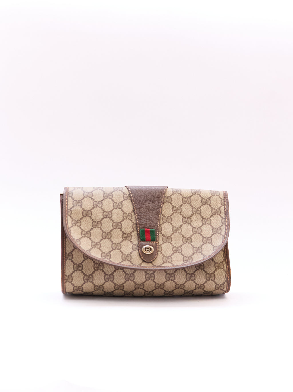 90's Gucci Brown Monomgram GG Clutch