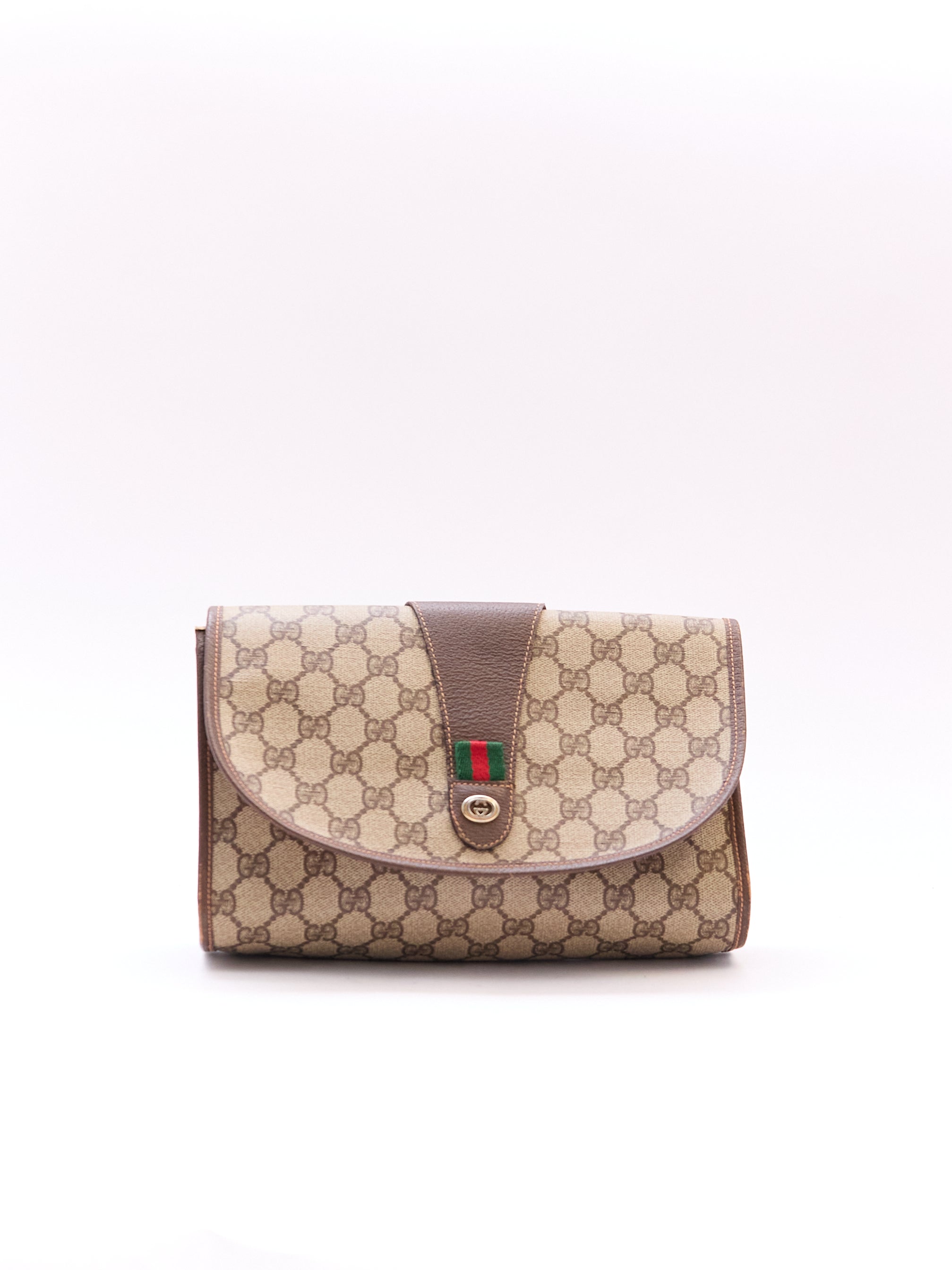 90's Gucci Brown Monomgram GG Clutch