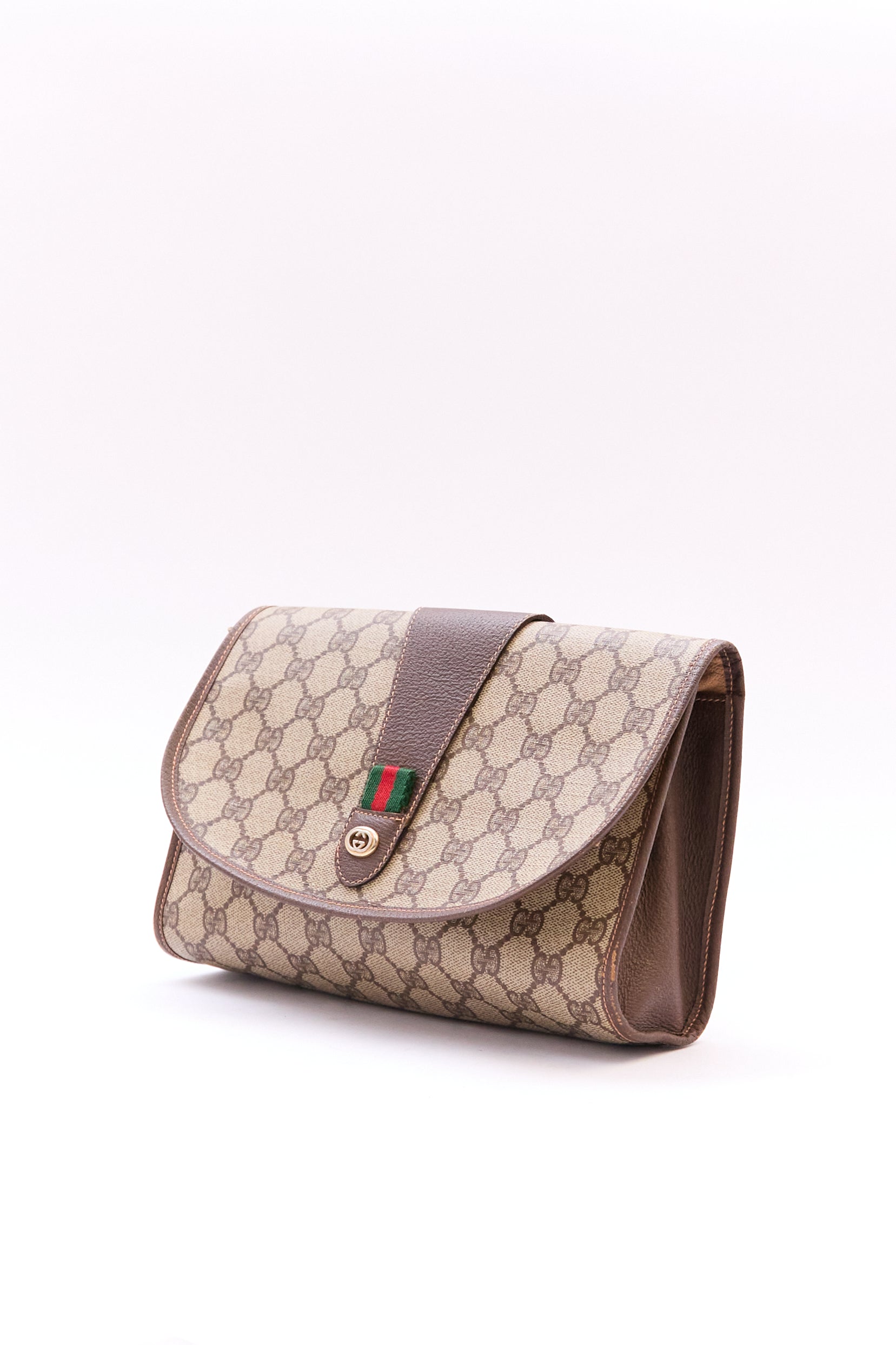90's Gucci Brown Monomgram GG Clutch