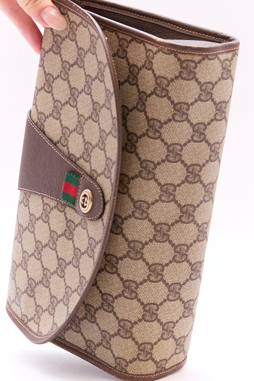 90's Gucci Brown Monomgram GG Clutch