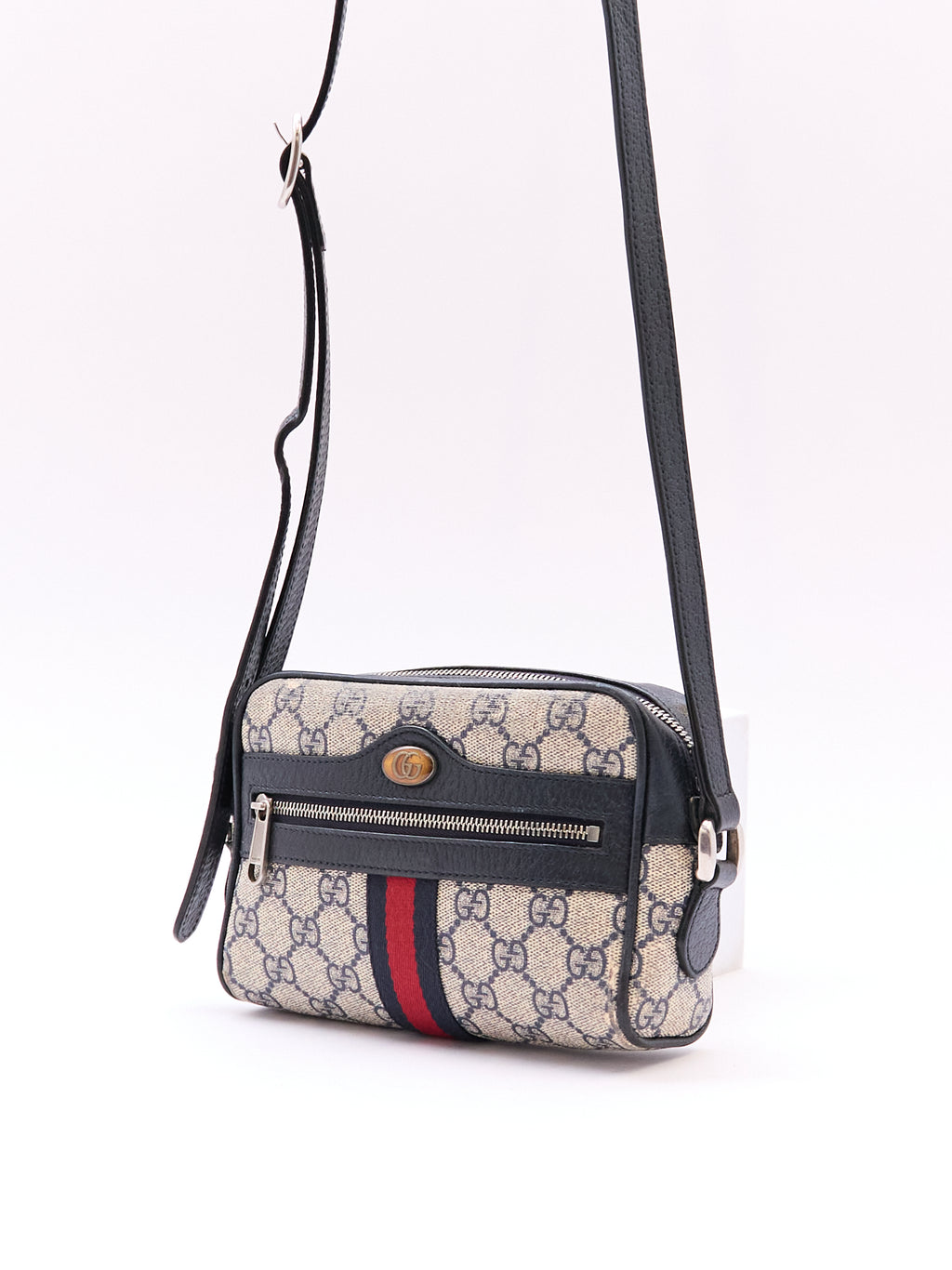 90's Gucci Navy Monogram Crossbody