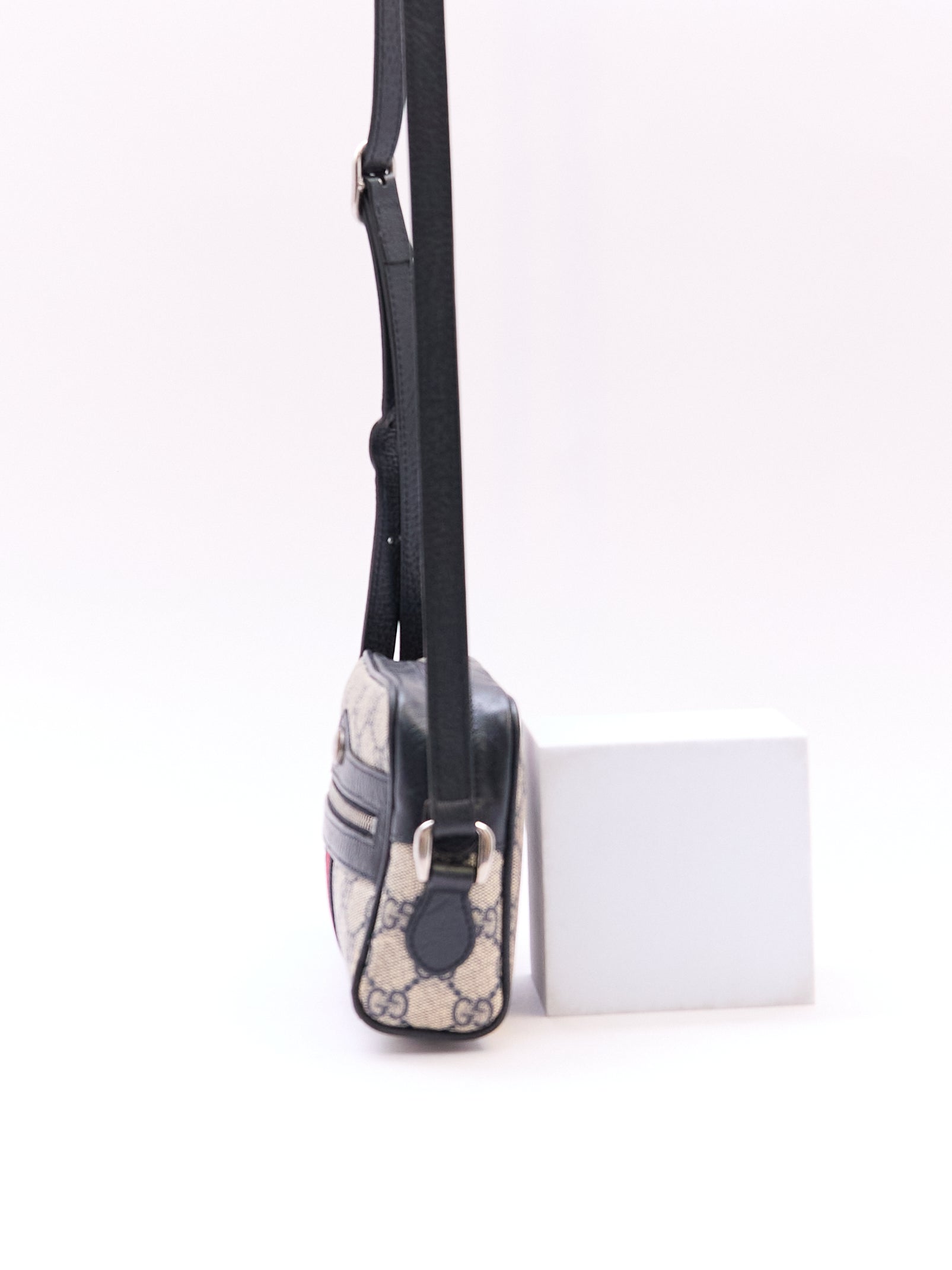 90's Gucci Navy Monogram Crossbody