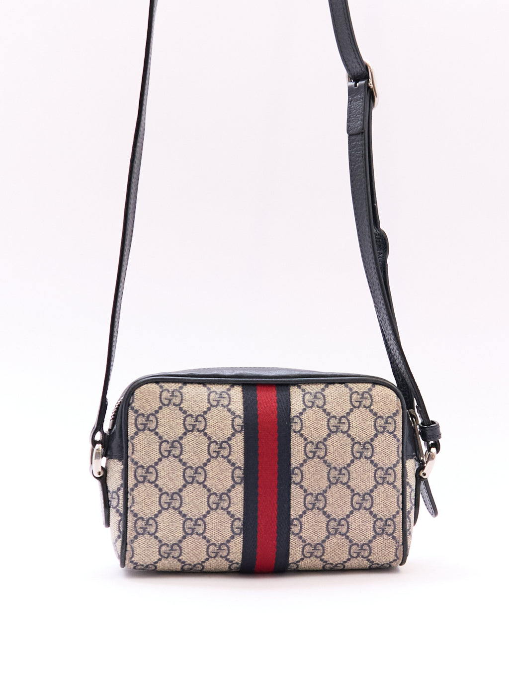 90's Gucci Navy Monogram Crossbody