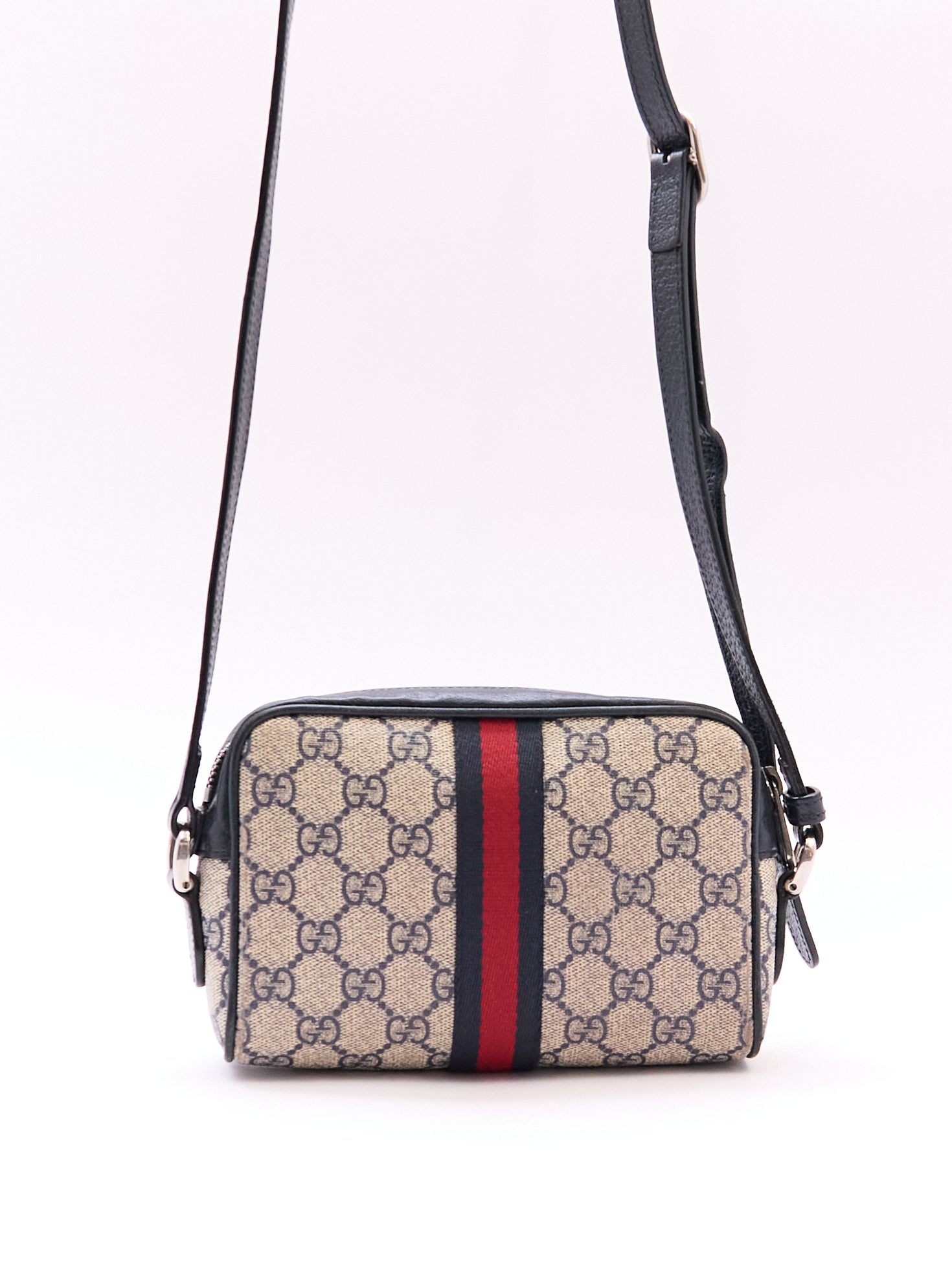 90's Gucci Navy Monogram Crossbody
