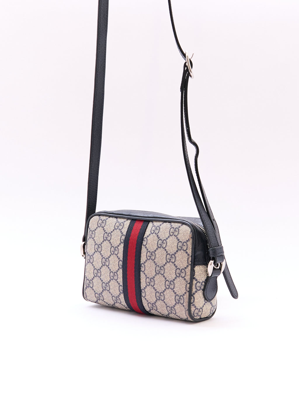 90's Gucci Navy Monogram Crossbody
