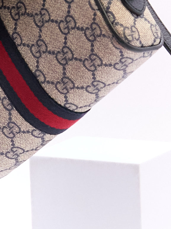90's Gucci Navy Monogram Crossbody