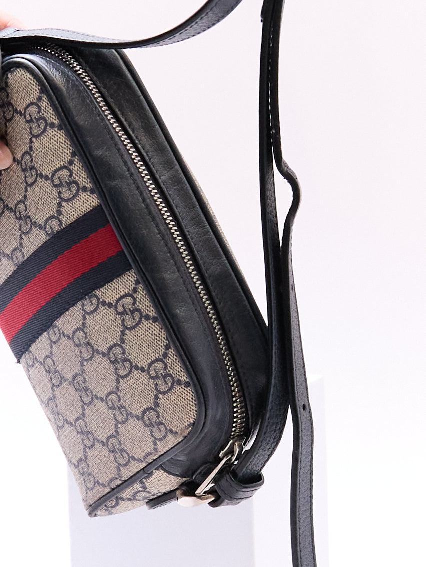 90's Gucci Navy Monogram Crossbody