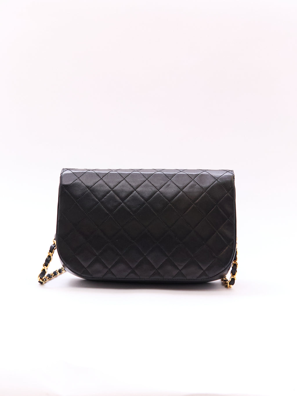Chanel Black Double Flap Half Moon 24K Hardware