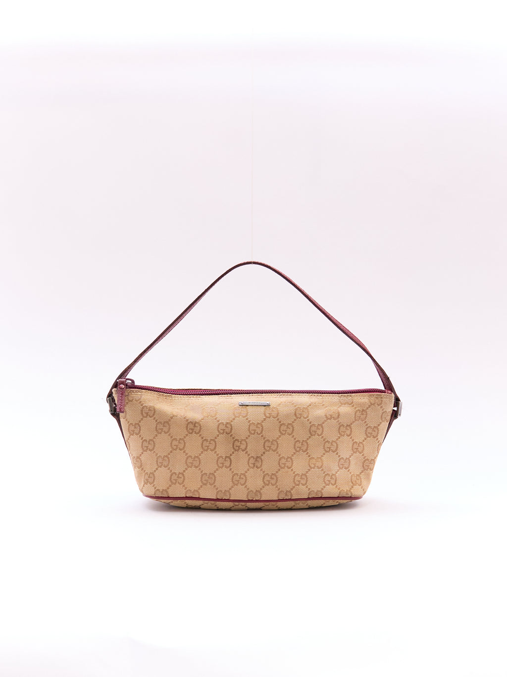 Gucci Brown Red Monogram Pochette