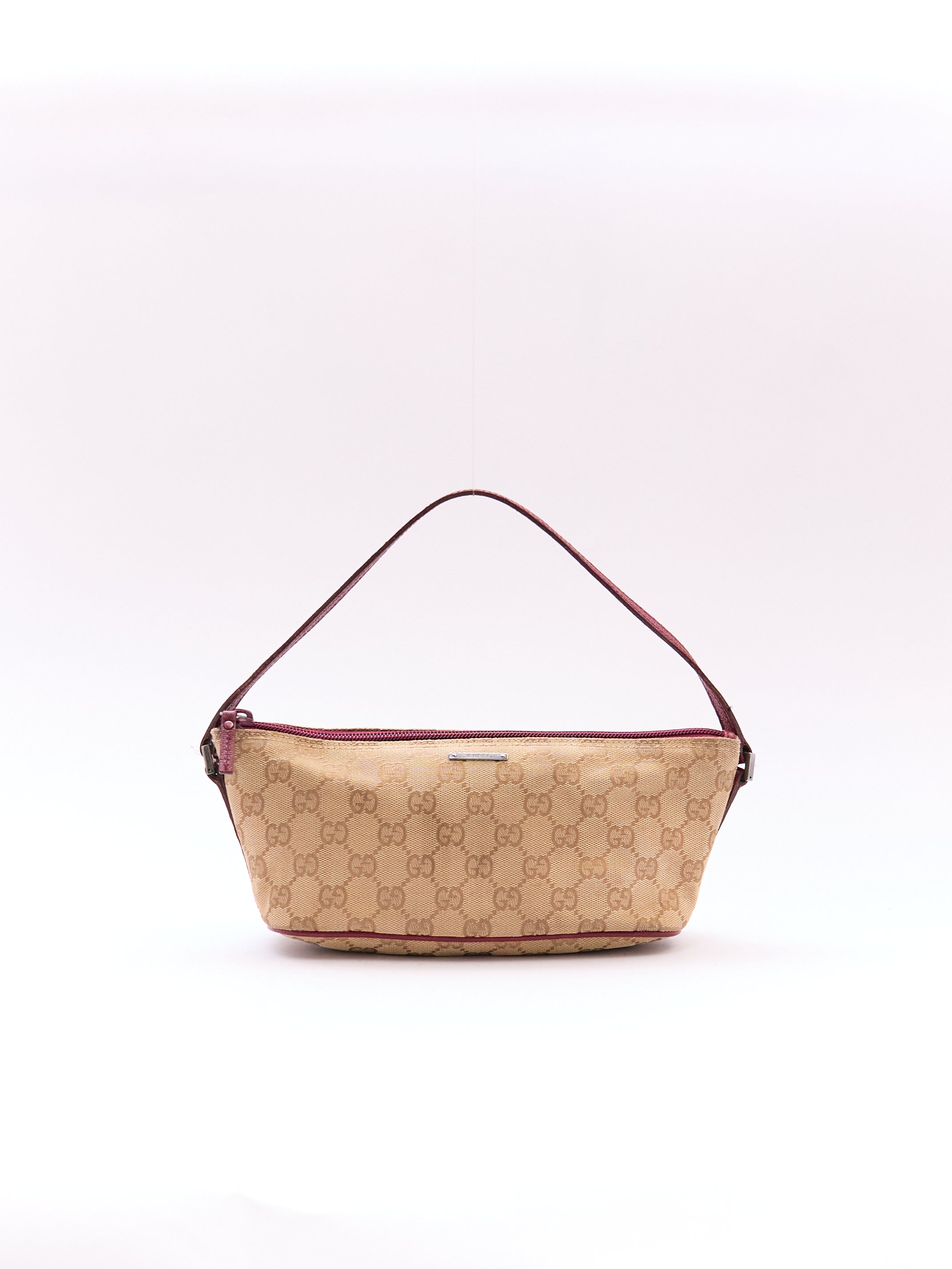 Gucci Brown Red Monogram Pochette