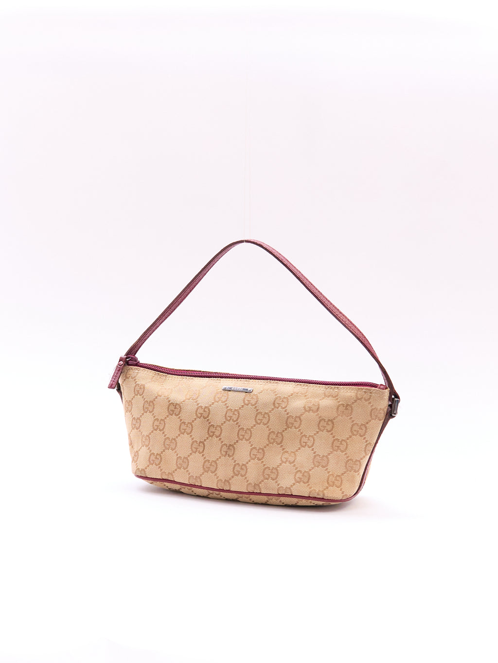 Gucci Brown Red Monogram Pochette