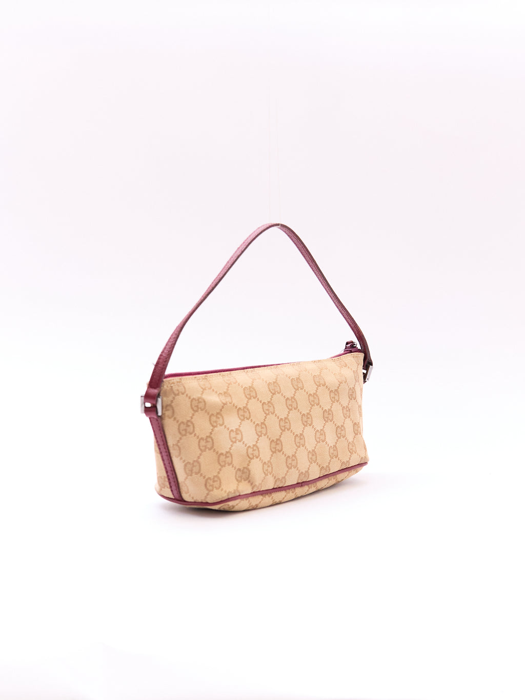 Gucci Brown Red Monogram Pochette