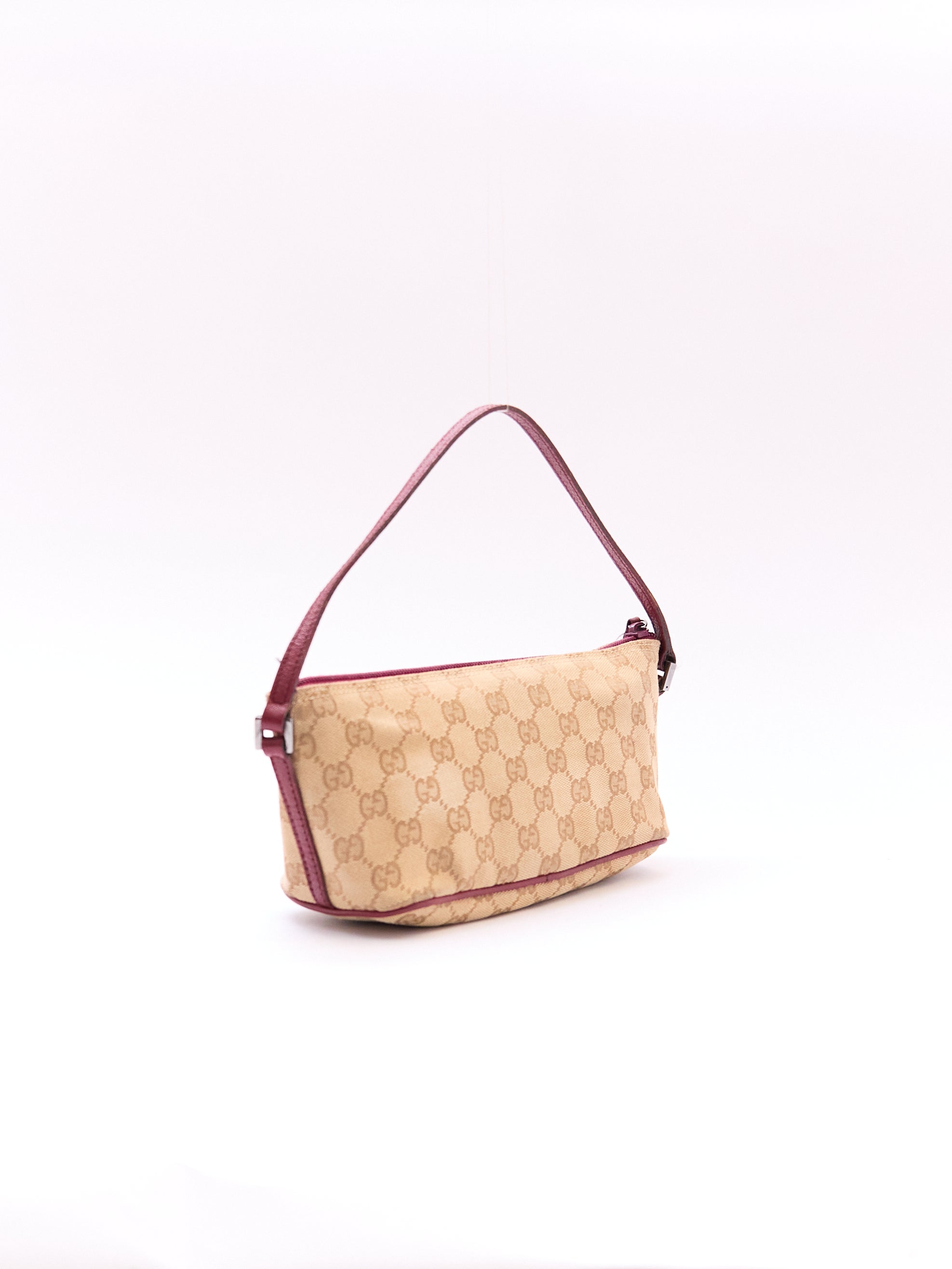 Gucci Brown Red Monogram Pochette
