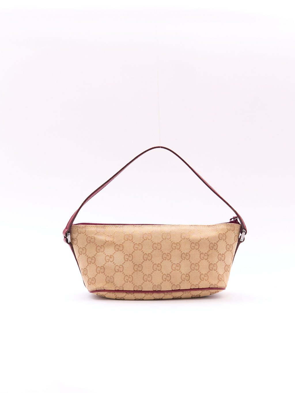 Gucci Brown Red Monogram Pochette