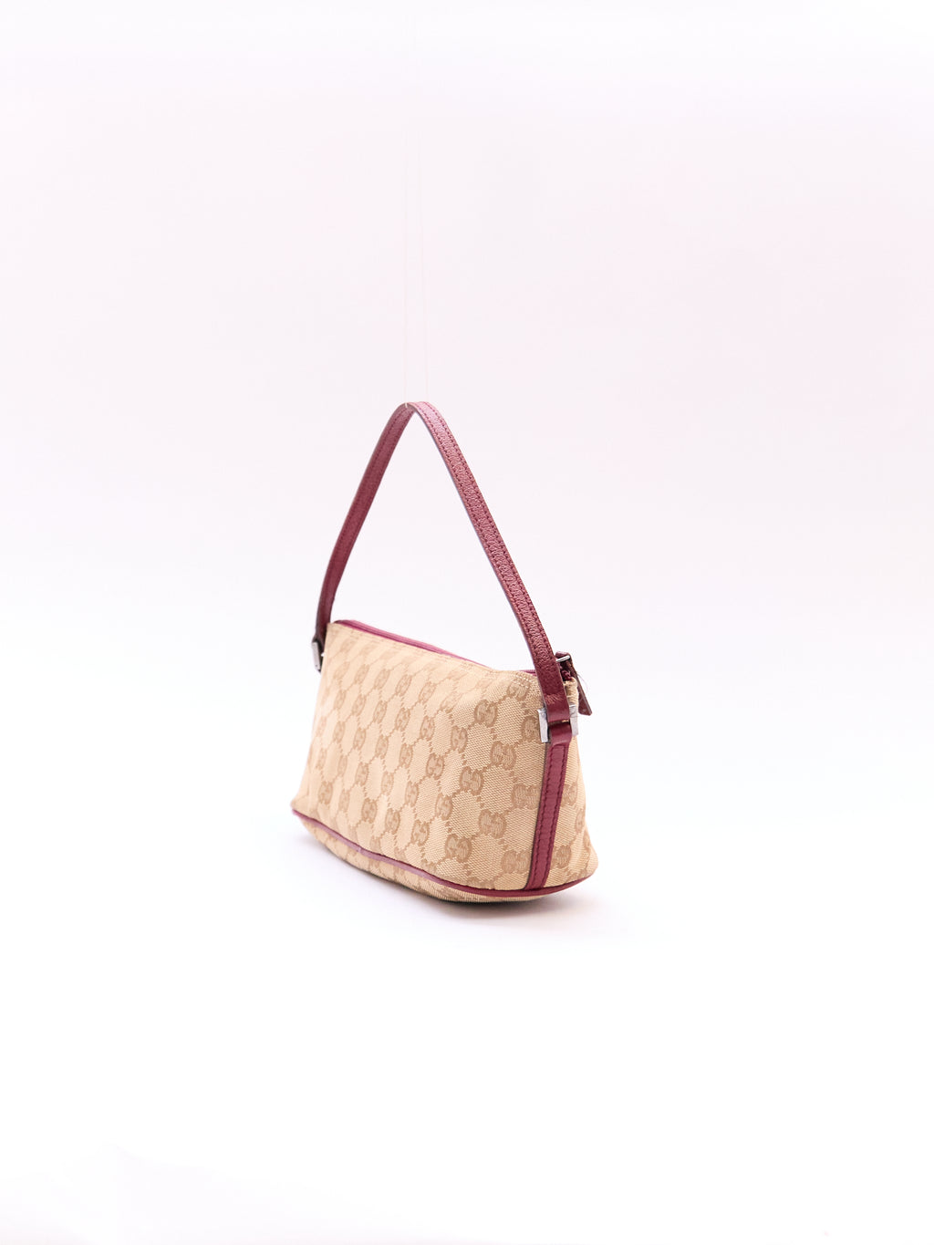 Gucci Brown Red Monogram Pochette
