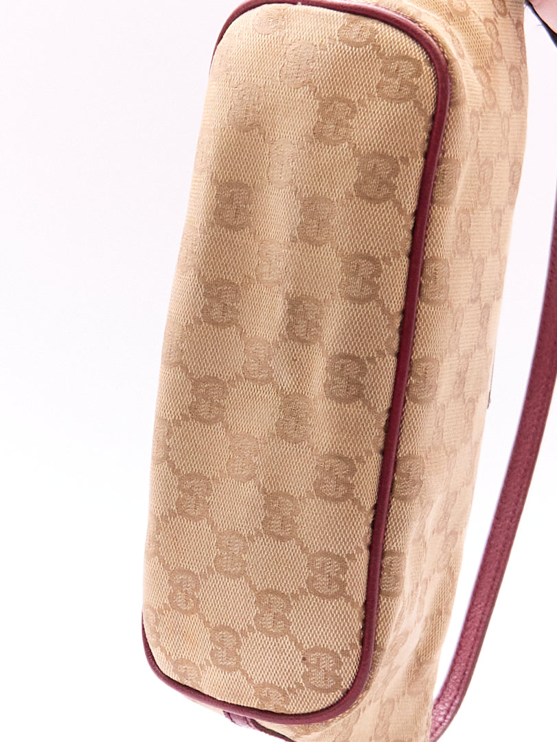 Gucci Brown Red Monogram Pochette