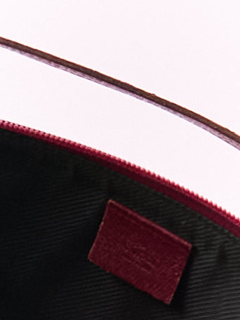 Gucci Brown Red Monogram Pochette