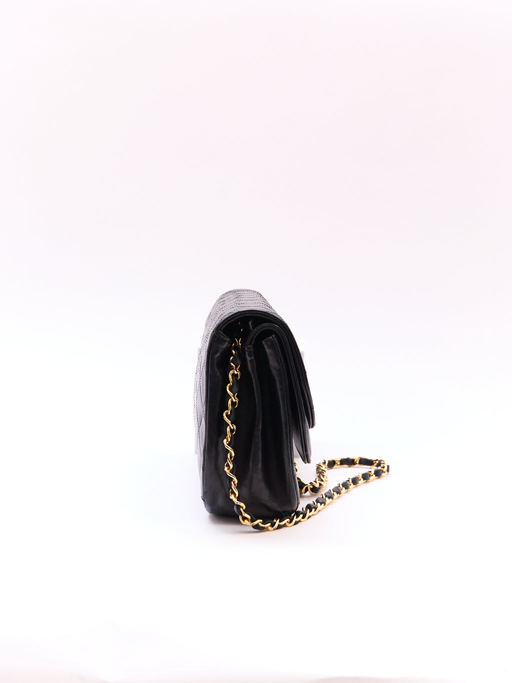Chanel Black Double Flap Half Moon 24K Hardware
